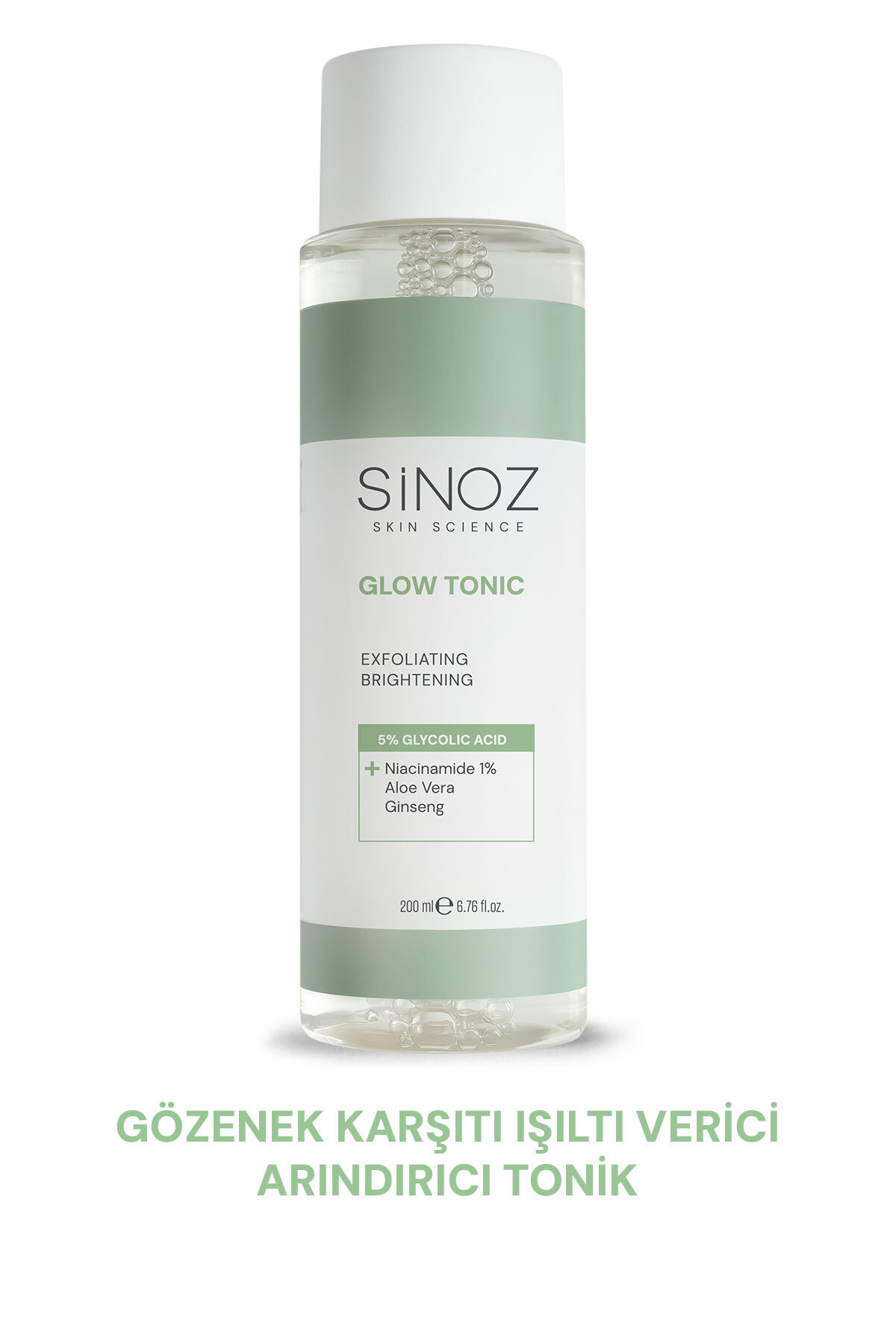 SİNOZ Gözenek Sıkılaştırıcı Arındırıcı Canlandırıcı Peeling Etkili %5Glikolik Asit İçeren Glow Tonik 200ml