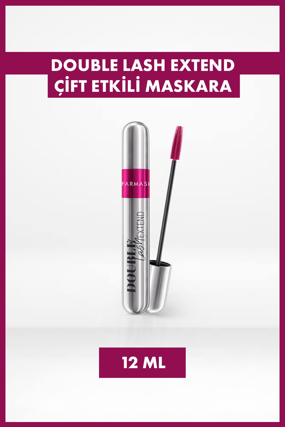 Farmasi Double Lash Extend Çift Etkili Hacim & Lifting Etkili Maskara | Siyah 12 ml
