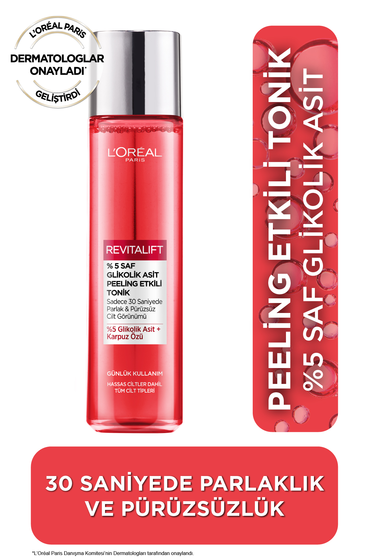 L'Oreal Paris Revitalift Parlak&pürüzsüz, Koyu Leke Karşıtı Peeling Etkili Tonik, %5 Saf Glikolik Asit
