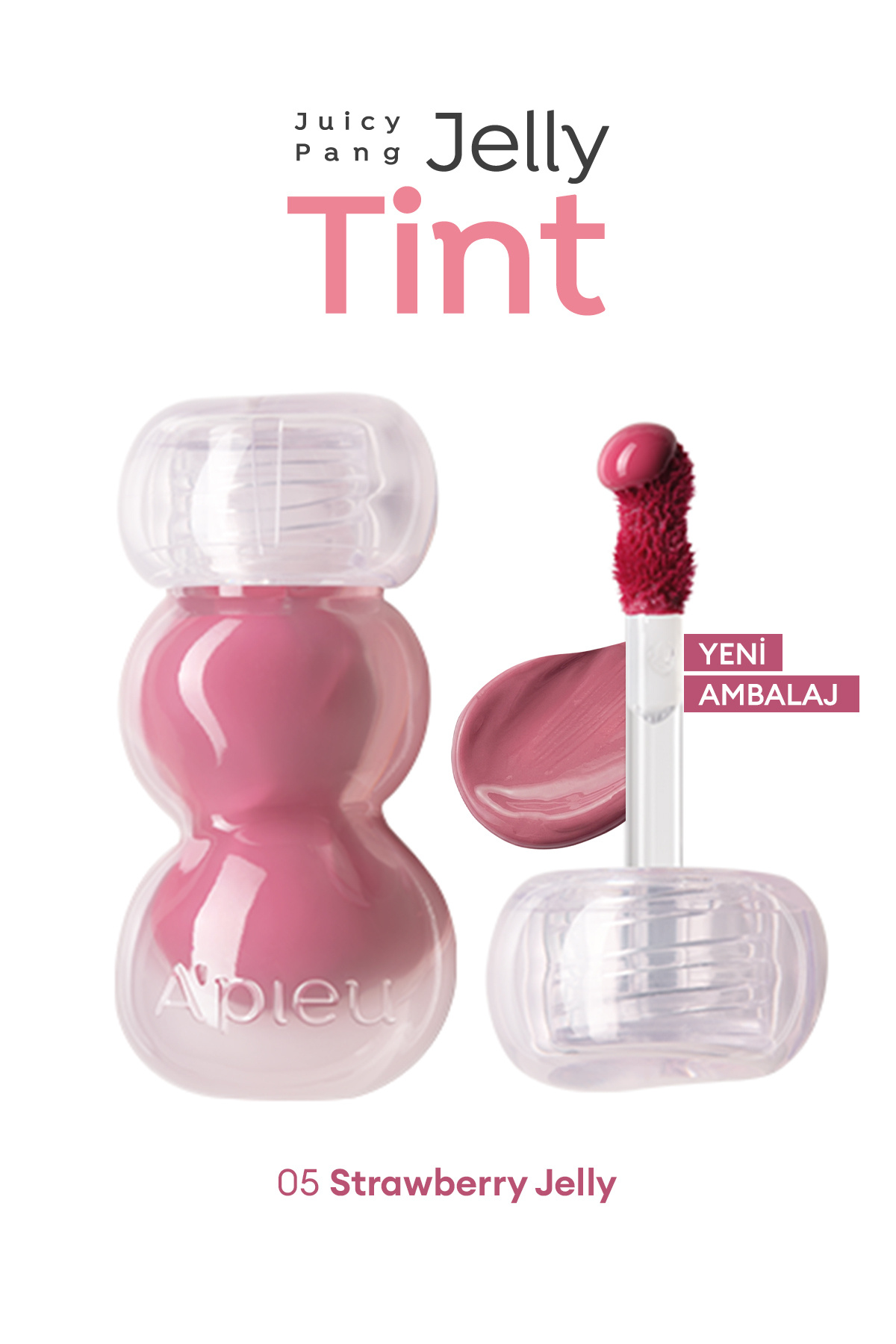Missha Doğal ve Parlak Görünüm Sunan Jel Yapılı Tint A'PIEU Juicy Pang Jelly Tint (05 Strawberry Jelly)