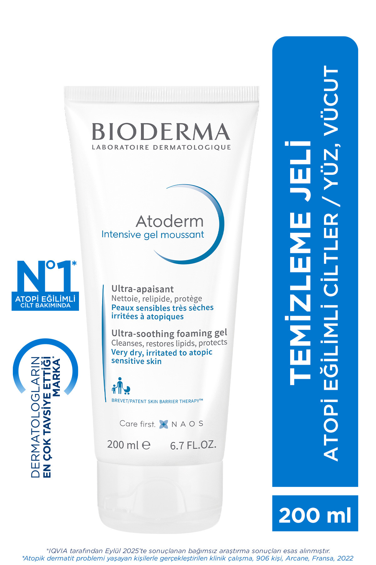 Bioderma Atoderm Intensive Foaming Gel Çok Kuru, Atopi Eğilimli Cilt Onarıcı Temizleme Jeli Niasinamid 200ml