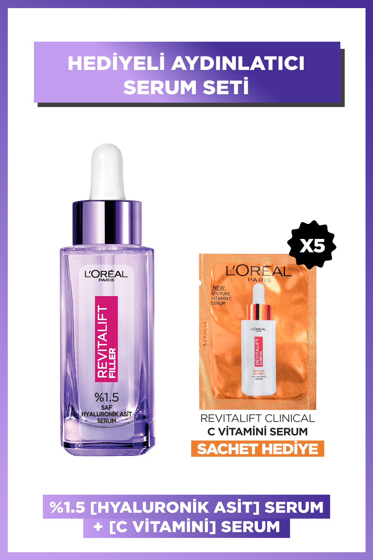 L'Oreal Paris Revitalift Filler %1.5 Saf Hyaluronik Asit Kırışıklık Karşıtı Serum- 30 Ml +C Vit Tester
