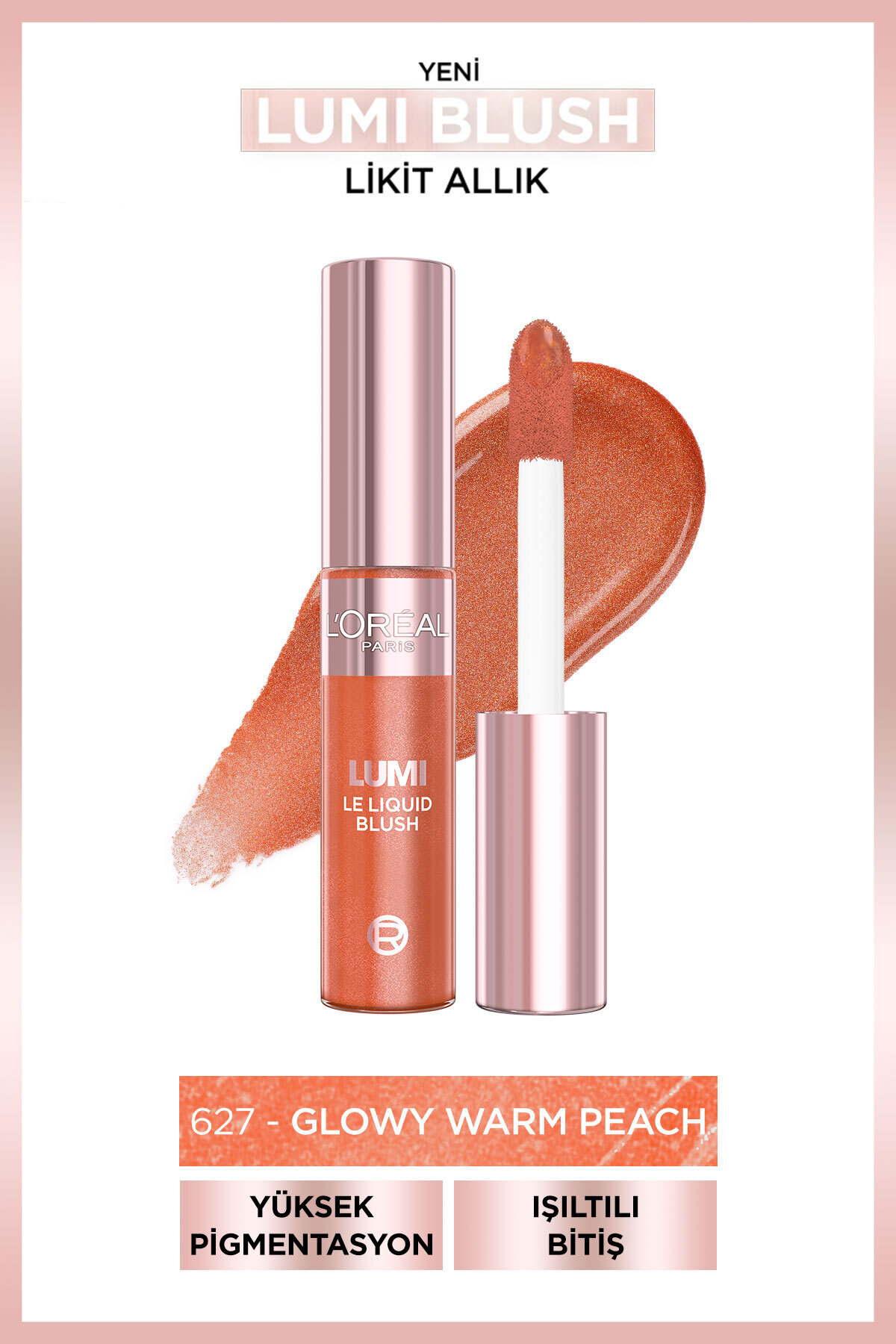 L'Oreal Paris L’Oréal Paris Lumi Blush Likit Allık - 627 Glowy Warm Peach