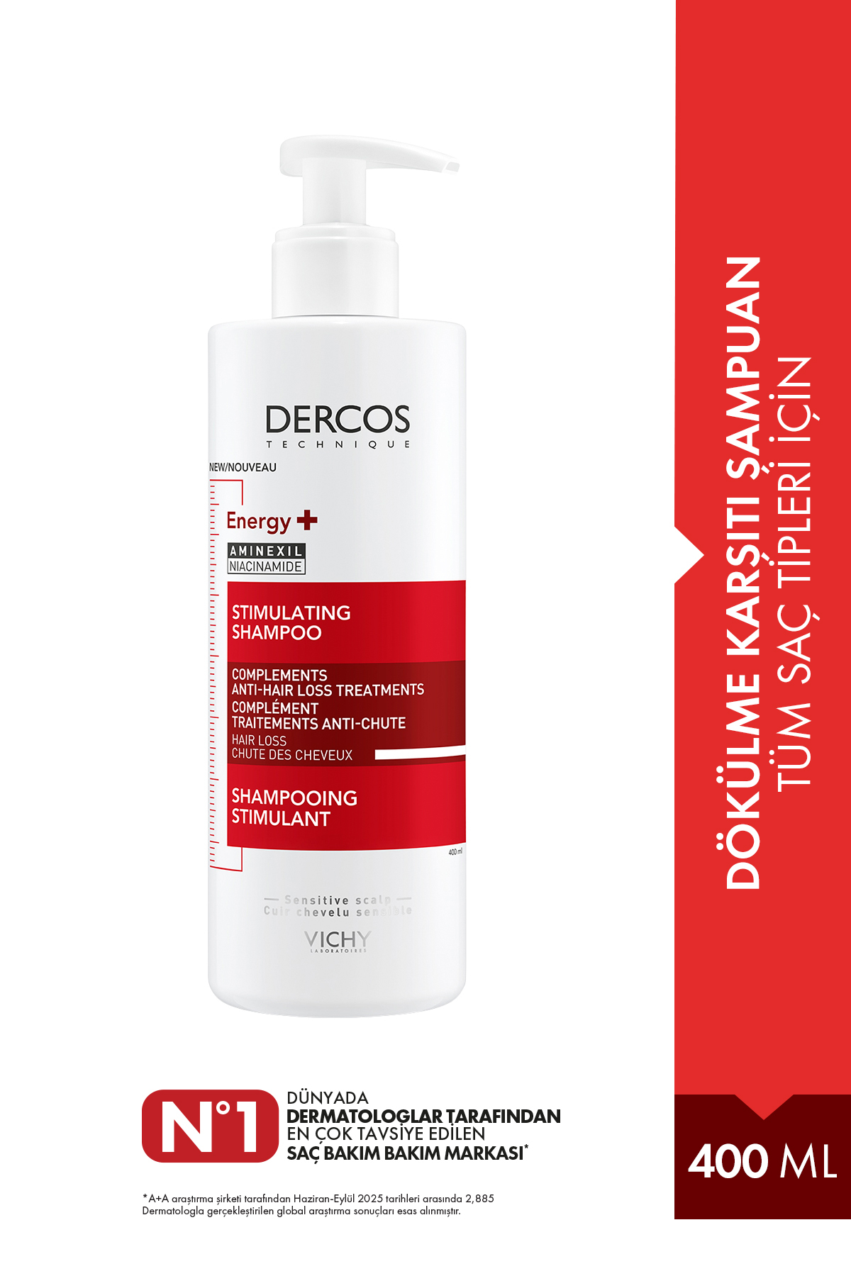 Vichy Dercos Energisant Saç Dökülmesine Karşı Şampuan 400 ml