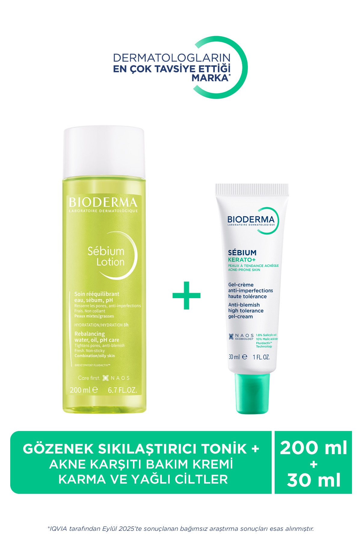 Bioderma Sebium Karma Ve Yağlı Ciltler İçin Gözenek Sıkılaştırıcı Tonik 200 ml & Bakım Kremi 30 ml