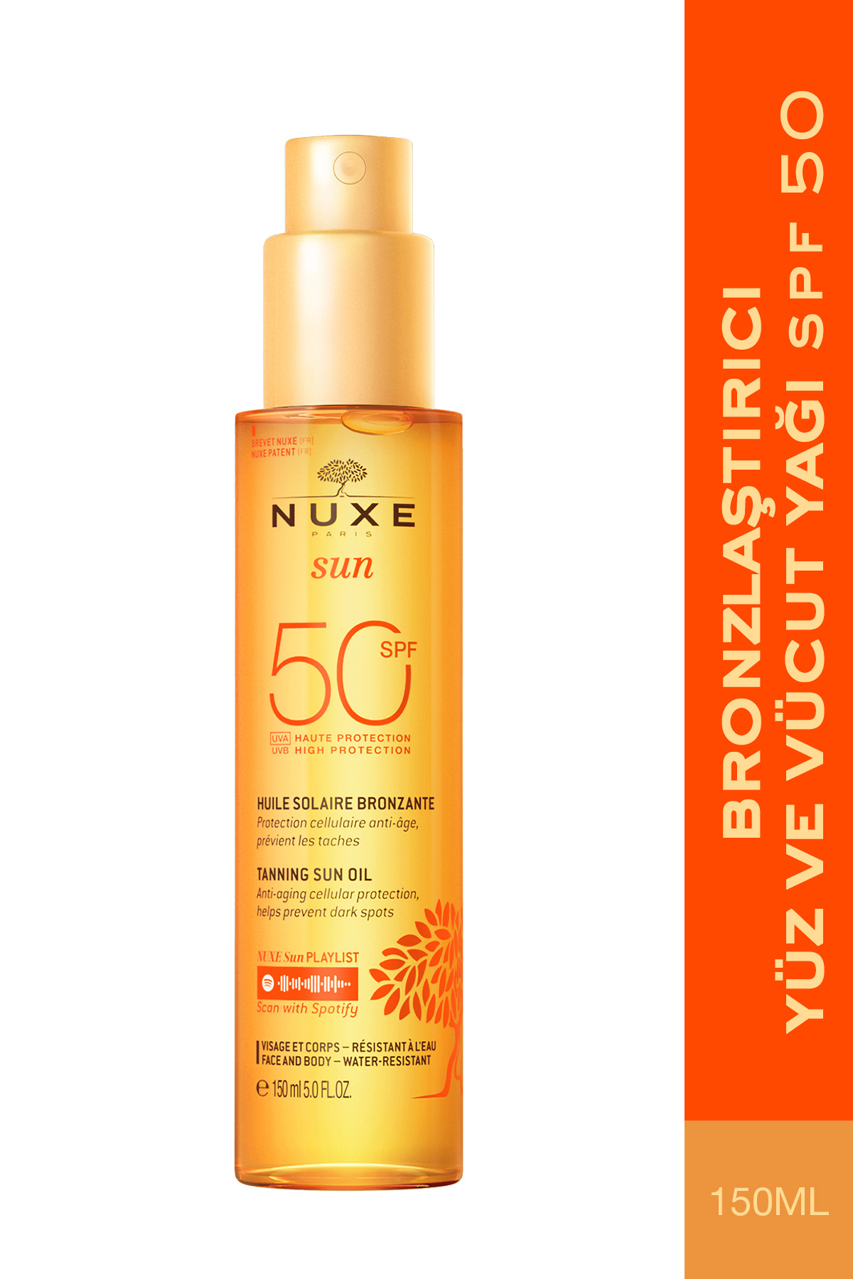 Nuxe Bronzlaştırıcı Yüz ve Vücut Yağı (SPF 50) 150 ML