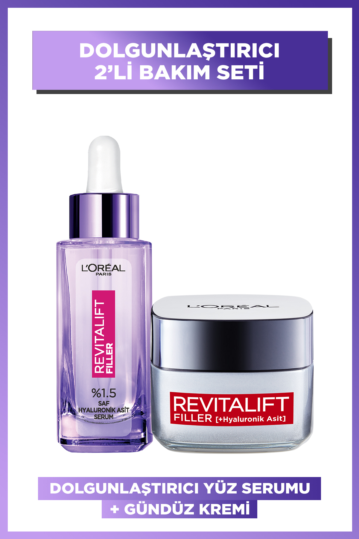 L'Oreal Paris Revitalift Filler Yaşlanma Karşıtı Gündüz Kremi + %1.5 Saf Hyaluronik Asit Kırışıklık Karşıtı Serum