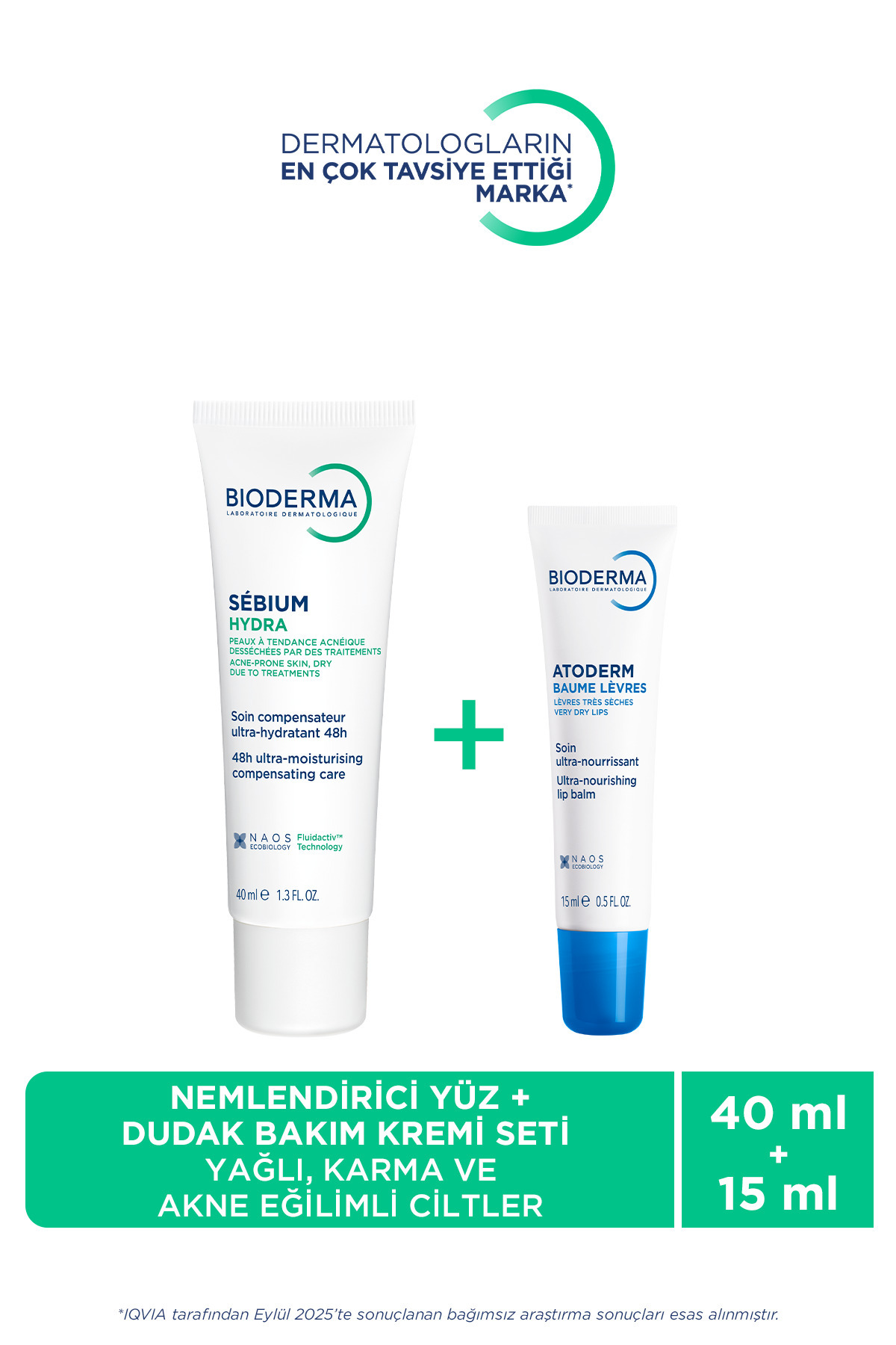 Bioderma Nemlendirici Dudak Kremi & Akneye Eğilim Gösteren, Kuruyan Hassas Ciltler Yatıştırıcı Bakım Kremi