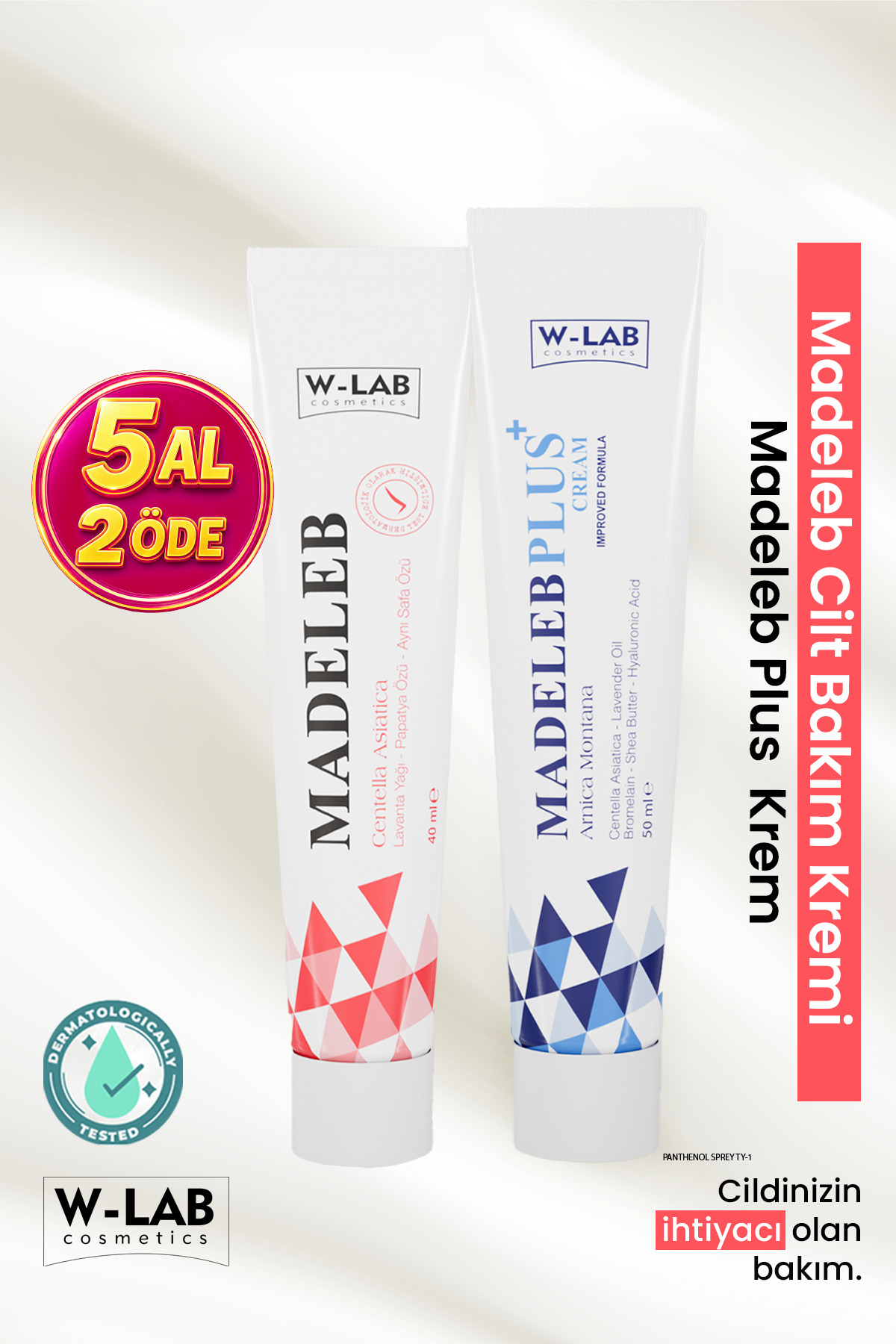 W-Lab Cosmetics Madeleb Krem 40 ml ve Madeleb Plus Jel 50 ml Set
