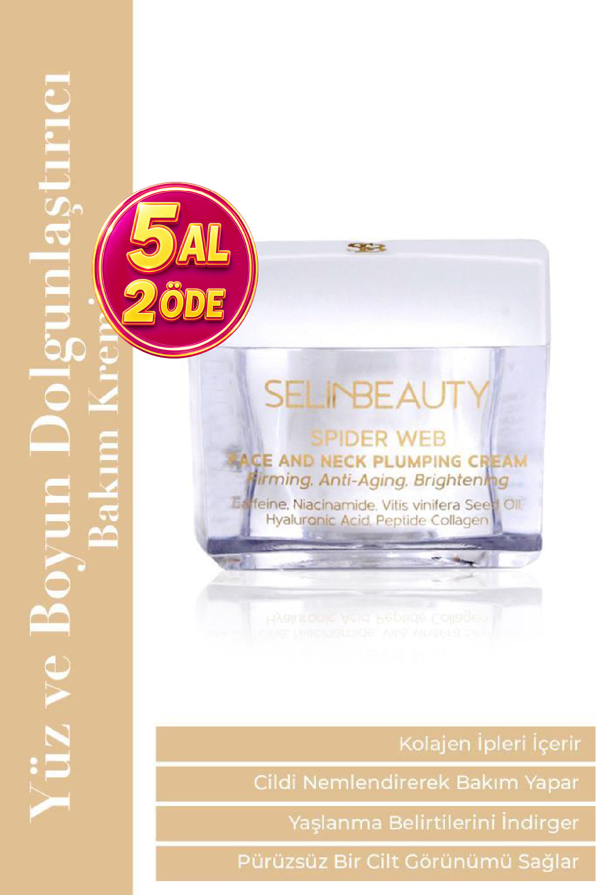 SELİNBEAUTY Örümcek Ağı Yüz Ve Boyun Dolgunlaştırıcı Bakım Kremi 50 ml