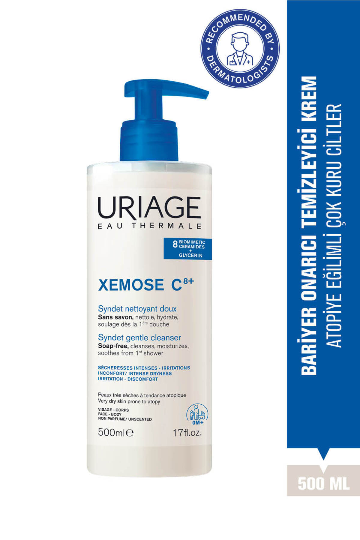 Uriage XEMOSE Syndet Atopiye Eğilimli ve Çok Kuru Ciltler İçin Bariyer Onarıcı Temizleyici 500 ml