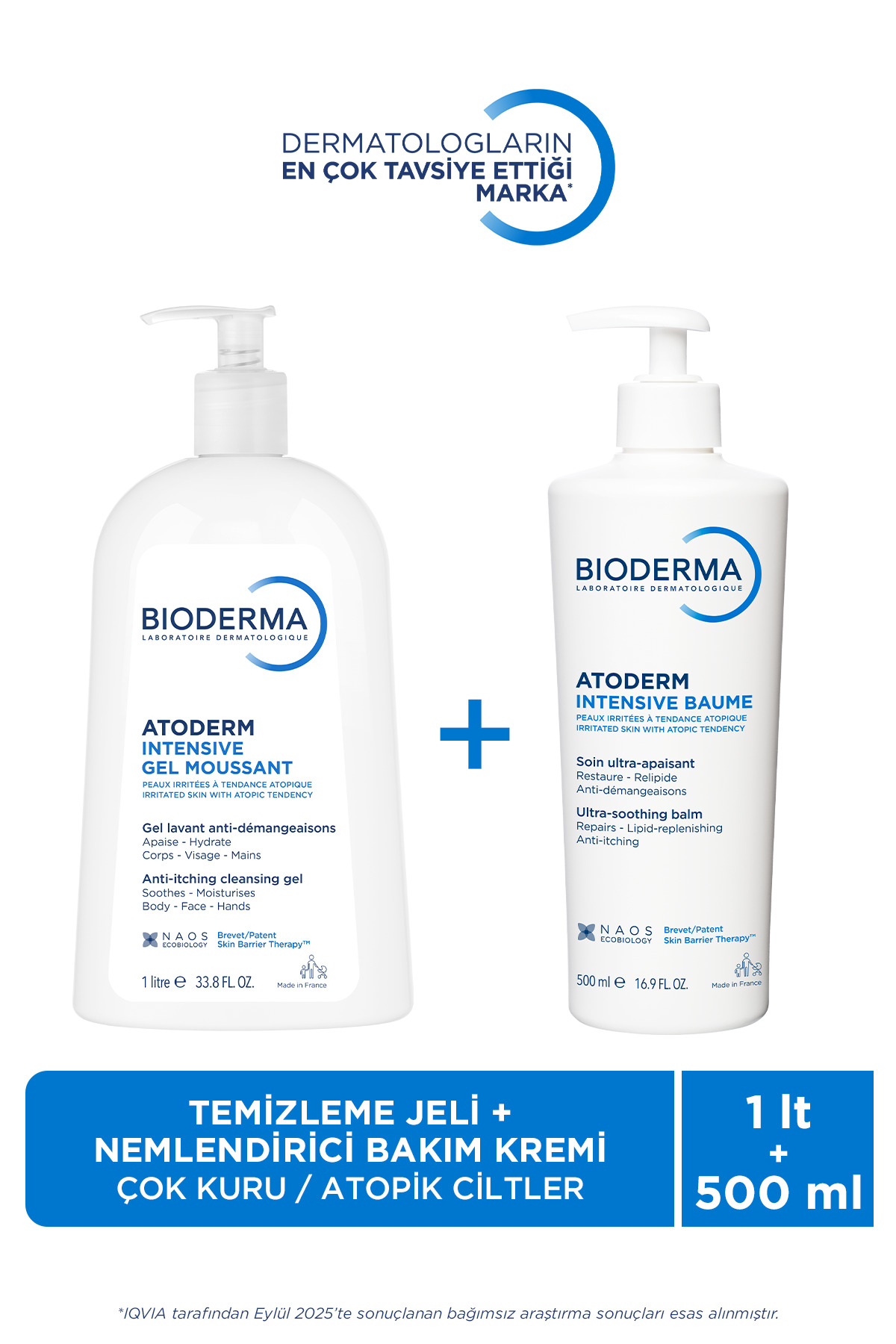 Bioderma Atoderm Çok Kuru Atopik Cilt Yoğun Nemlendirici & Temizleyici Cilt Bakım Seti Bebek, Çocuk, Yetişkin