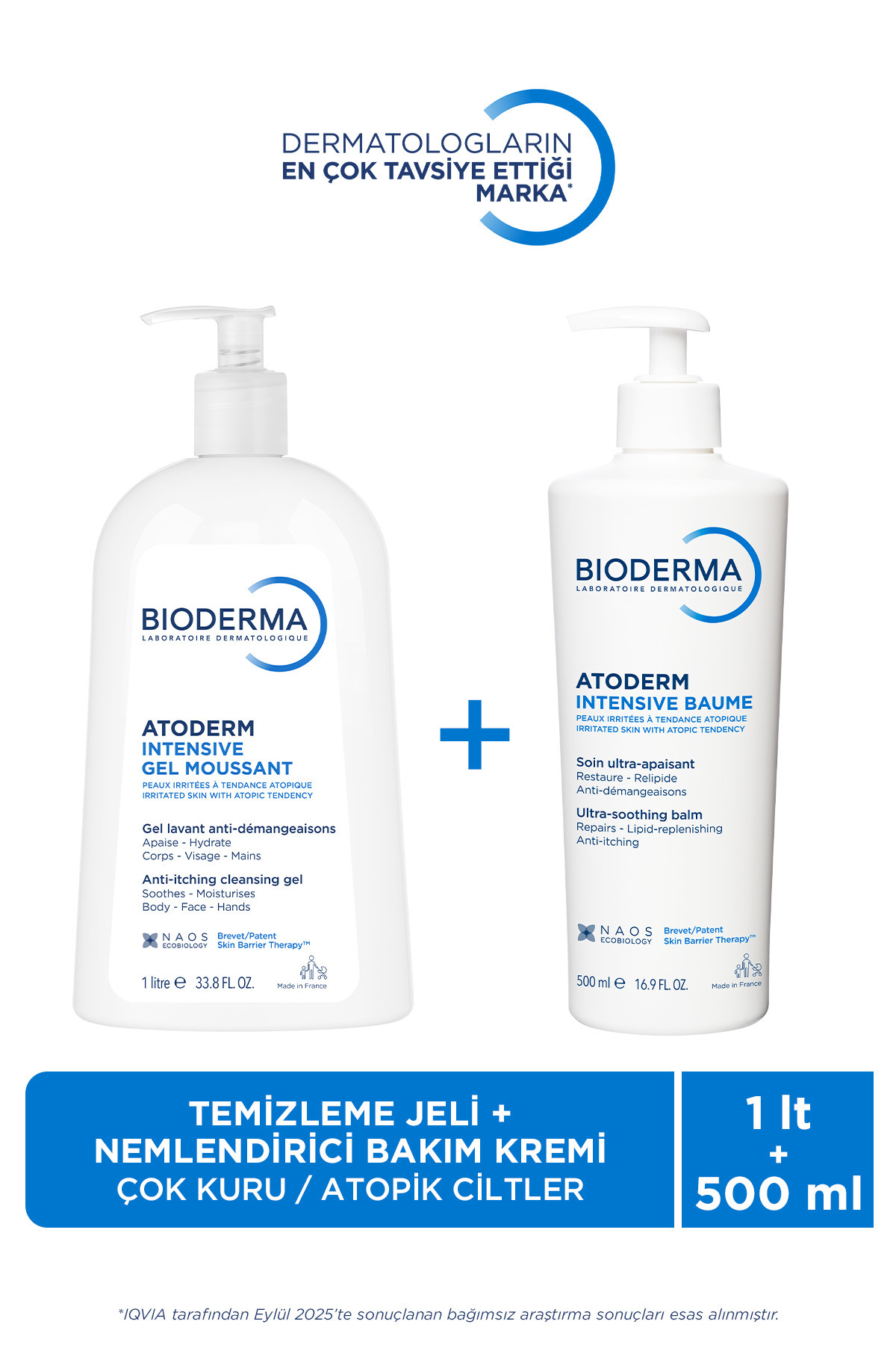Bioderma Atoderm Çok Kuru Atopik Cilt Yoğun Nemlendirici & Temizleyici Cilt Bakım Seti Bebek, Çocuk, Yetişkin
