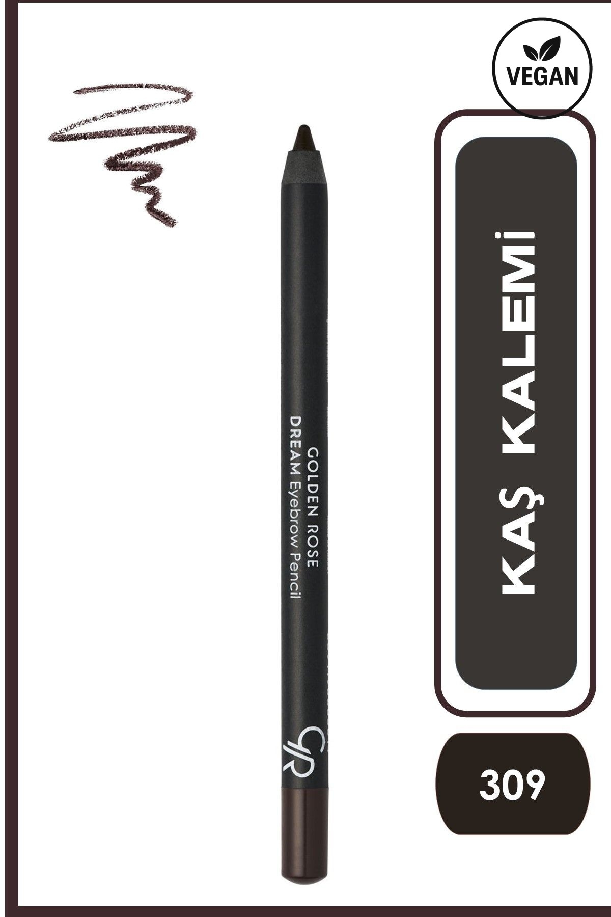 Golden Rose Dream Eyebrow Pencil No: 309 Dark Brown - Şekillendirici Fırçalı Kaş Kalemi