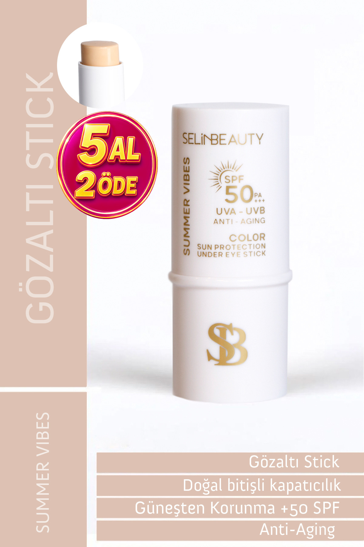 SELİNBEAUTY Color Sun Protection Spf50 Göz Altı Stick Güneş Koruyucu 6 gr