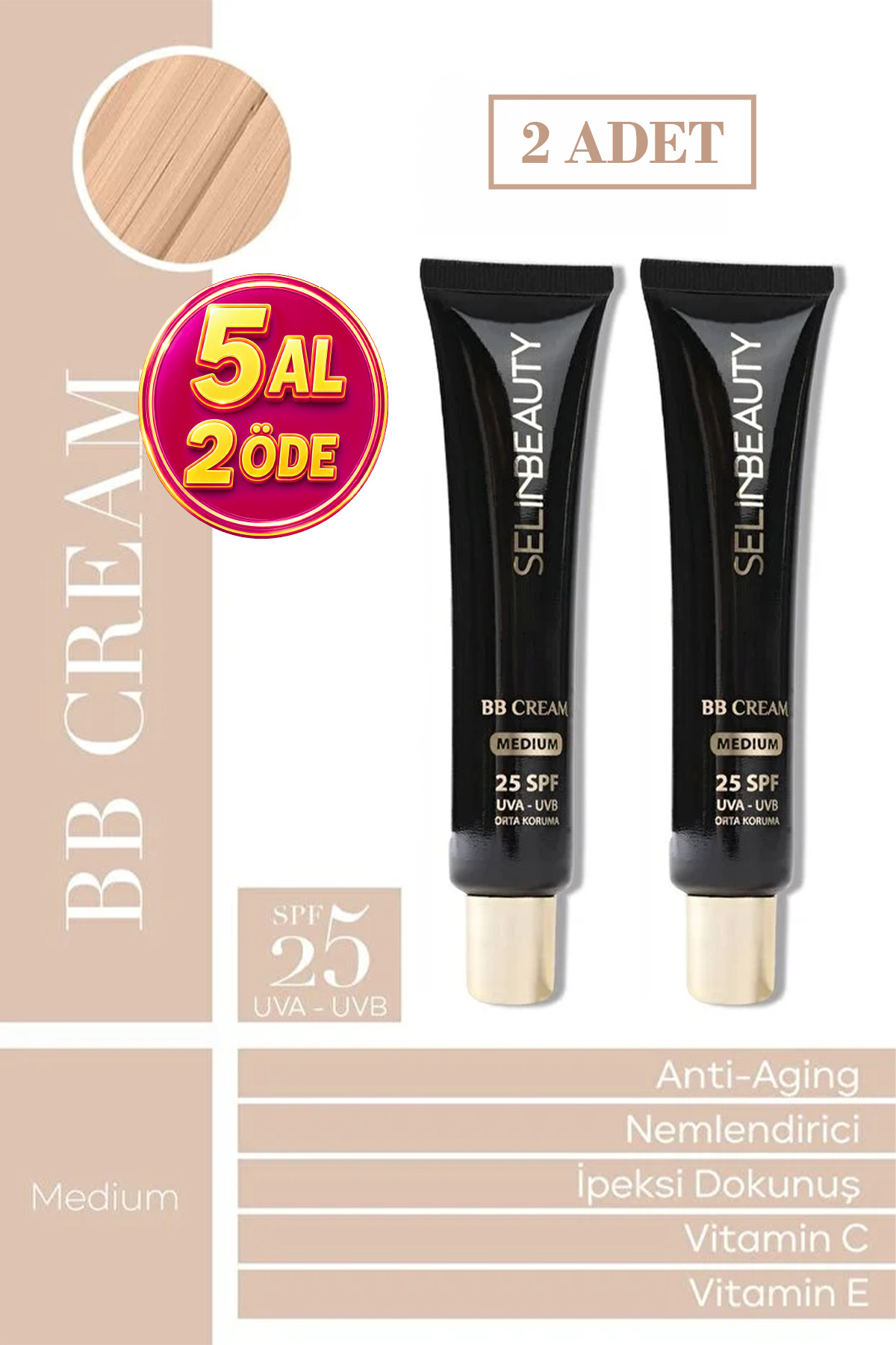 SELİNBEAUTY Bb Cream Medium 2 Li Set