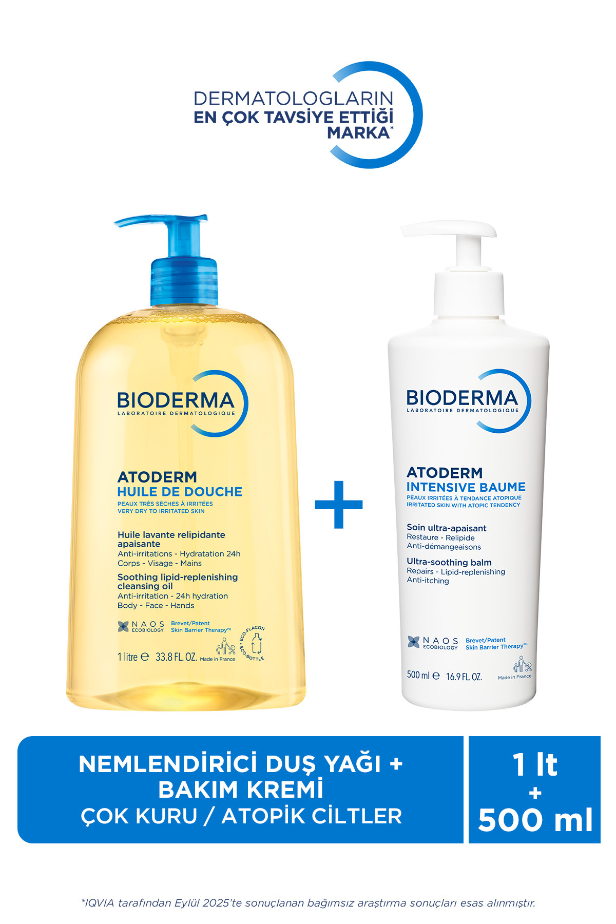 Bioderma Atoderm Çok Kuru, Atopik Ciltler Nemlendirici ve Temizleyici Cilt Bakım Seti Bebek, Çocuk, Yetişkin