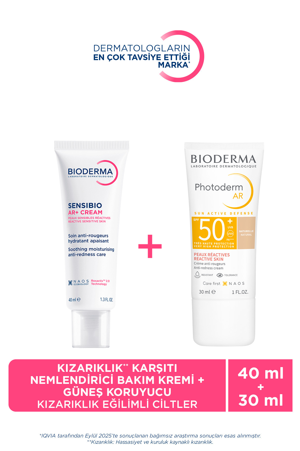 Bioderma Hassas Ciltler için Kızarıklık Karşıtı Nemlendirici Bakım Kremi ve Renkli Güneş Koruyucu 2'li Set
