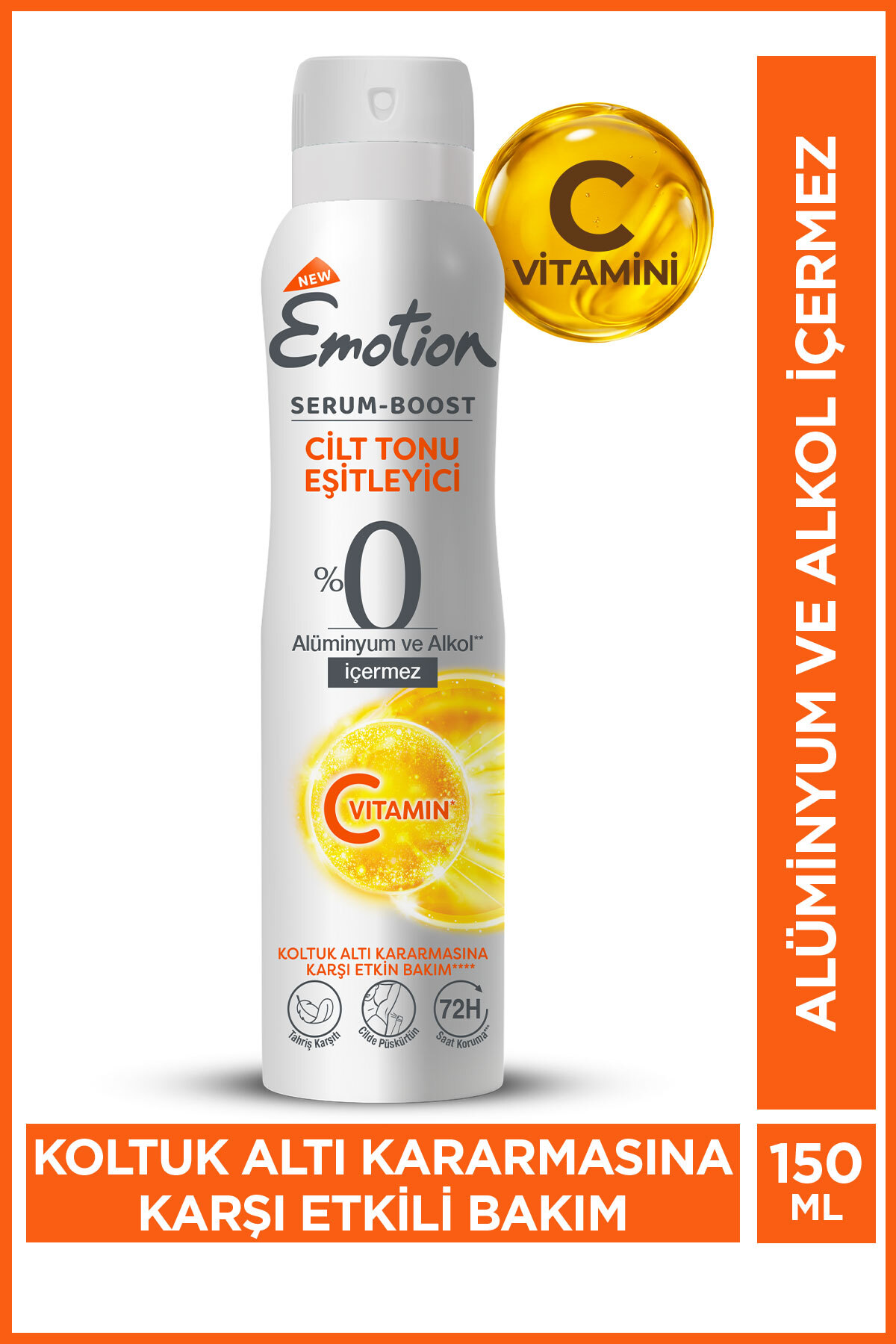 Emotion Serum Boost Cilt Tonu Eşitleyici Kadın Sprey Deodorant Alüminyum&Alkol İçermez 150 Ml