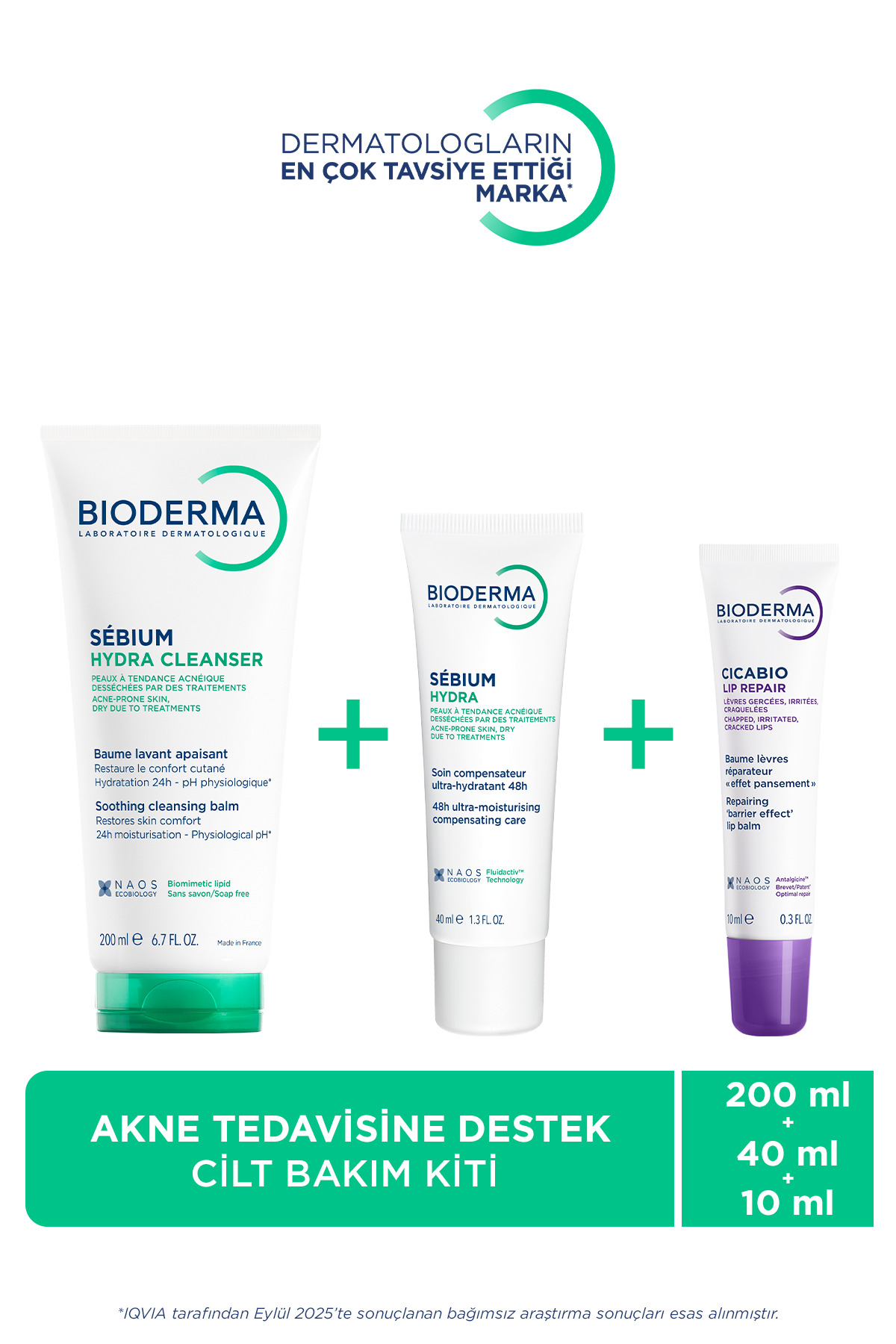 Bioderma Sebium İzokit Kurutucu Akne Tedavisi Destek Cilt Bakım Kiti(Temizleme Jeli-Bakım Kremi-Dudak Balm)