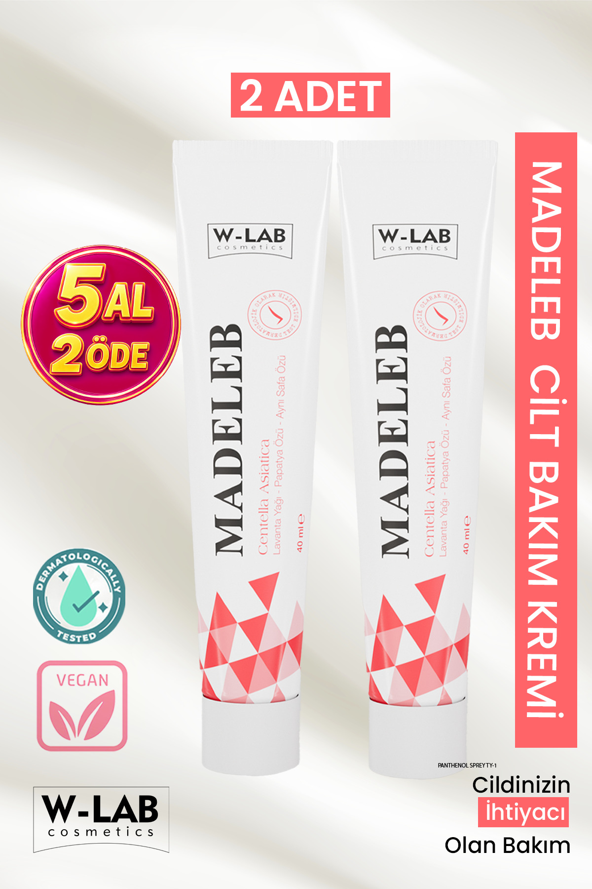 W-Lab Cosmetics Madeleb Cilt Bakım Kremi 2 li Set