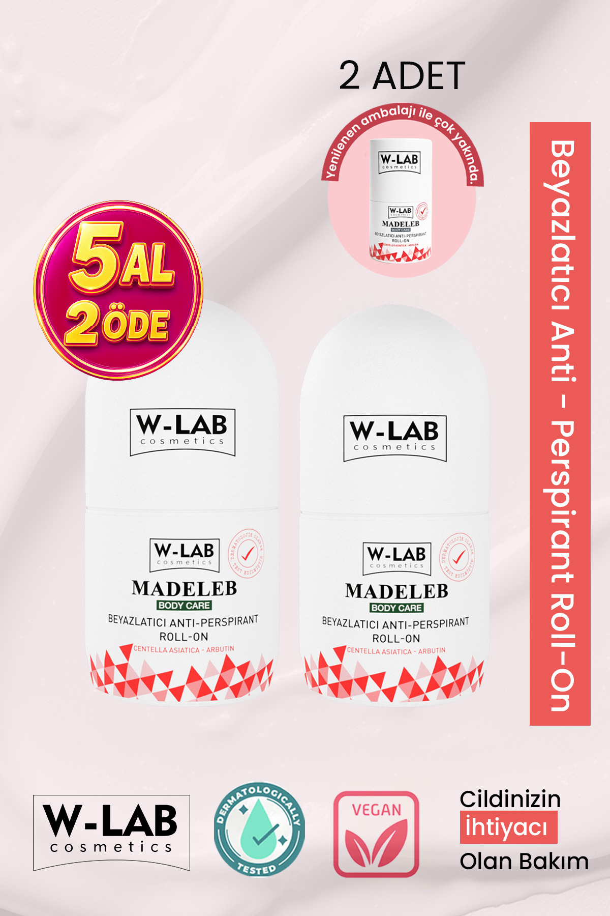 W-Lab Cosmetics Madeleb Roll On 50 ml 2 li Set