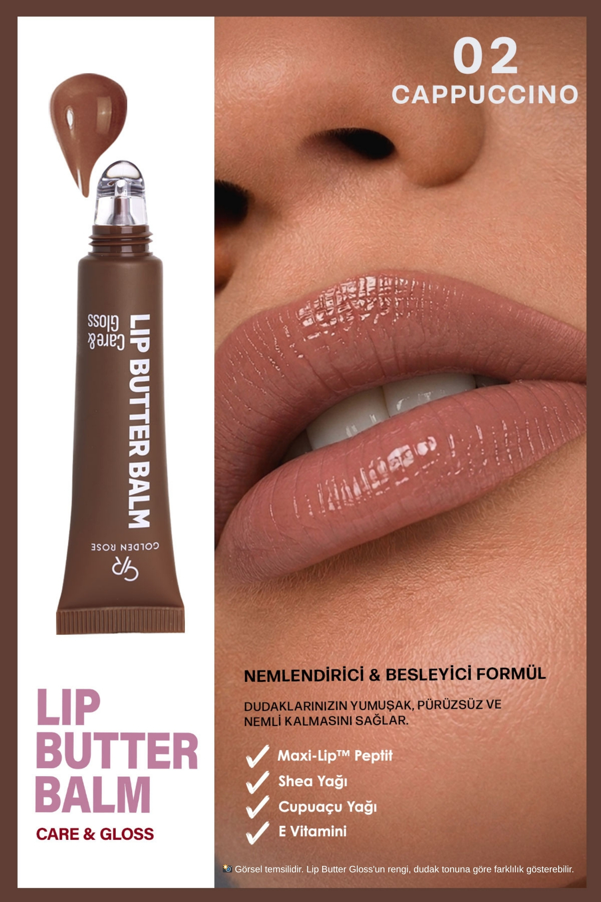 Golden Rose Lip Butter Balm No: 02 Cappuccino - Nemlendirici ve Parlatıcı Dudak Balmı