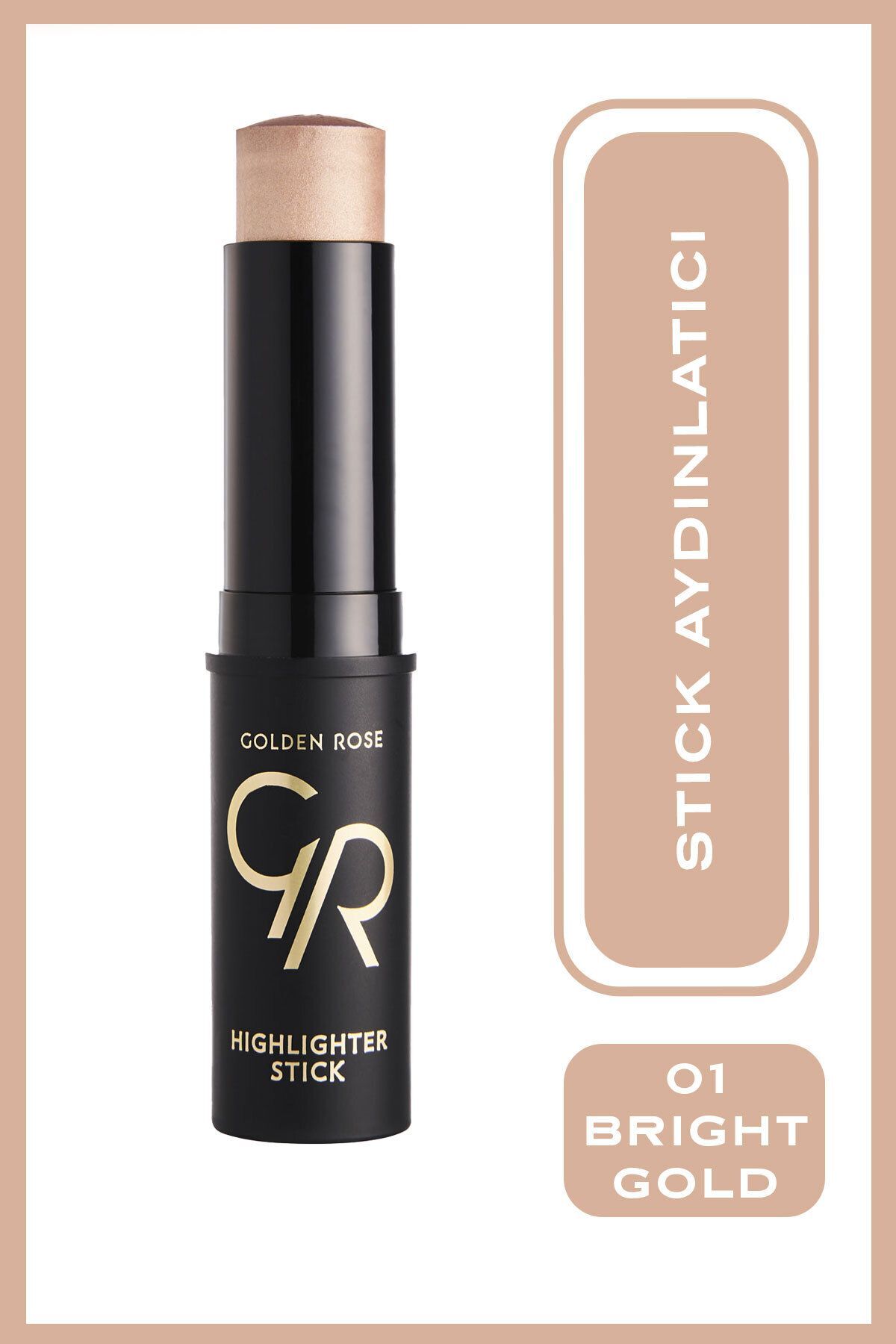 Golden Rose Highlighter Stick No: 01 Bright Gold - Altın Işıltılı Stik Aydınlatıcı
