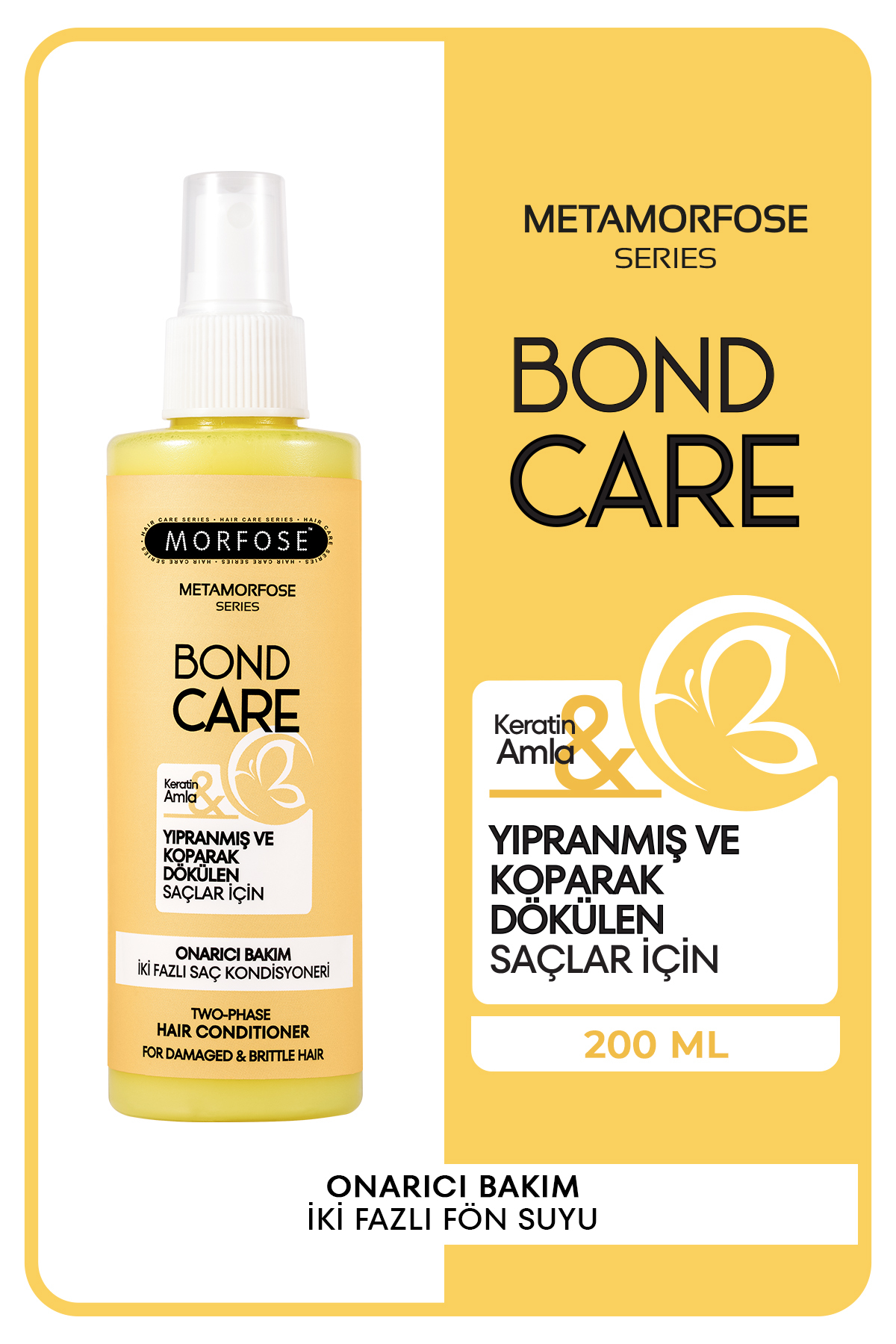 Morfose Metamorfose Onarıcı Bakım İki Fazlı Saç Kondisyoneri 200 ML