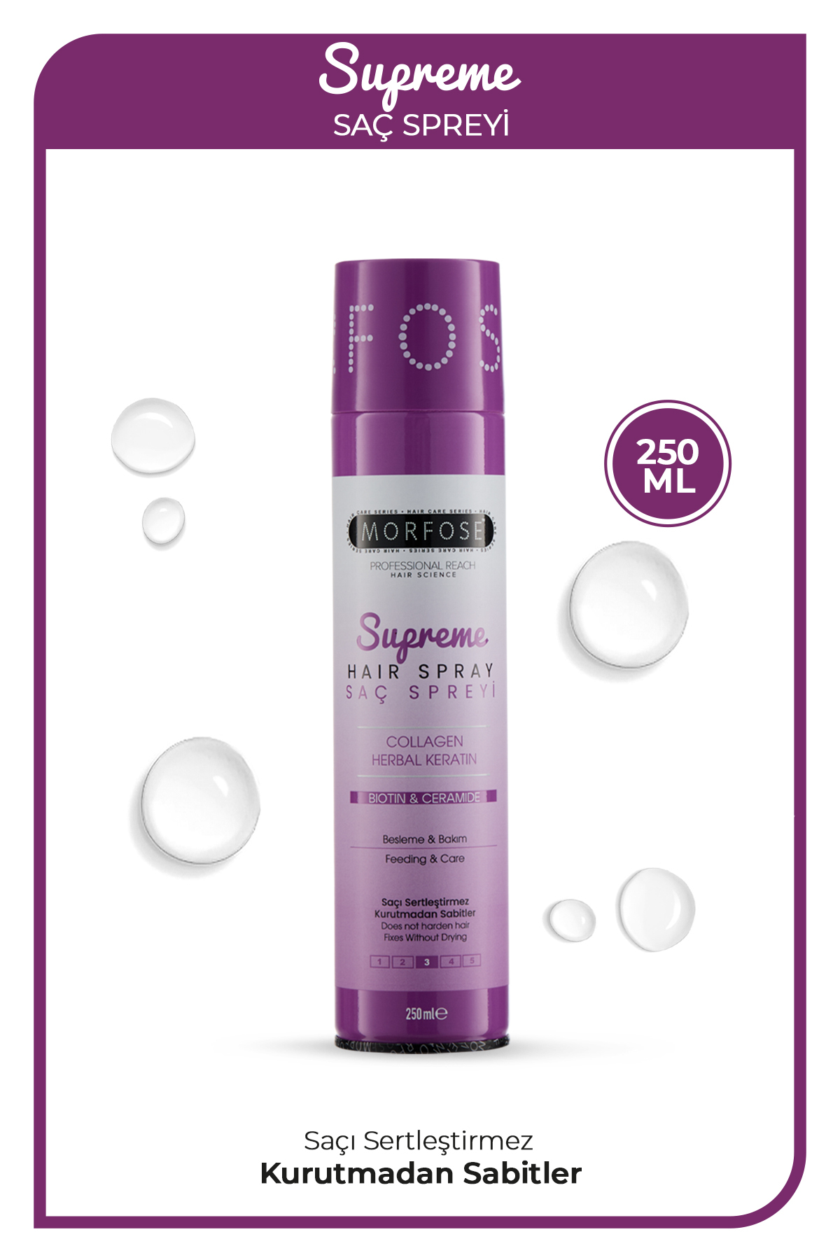 Morfose Supreme Saç Spreyi 250 ml - Kolajen, Bitkisel Keratin, Seramid