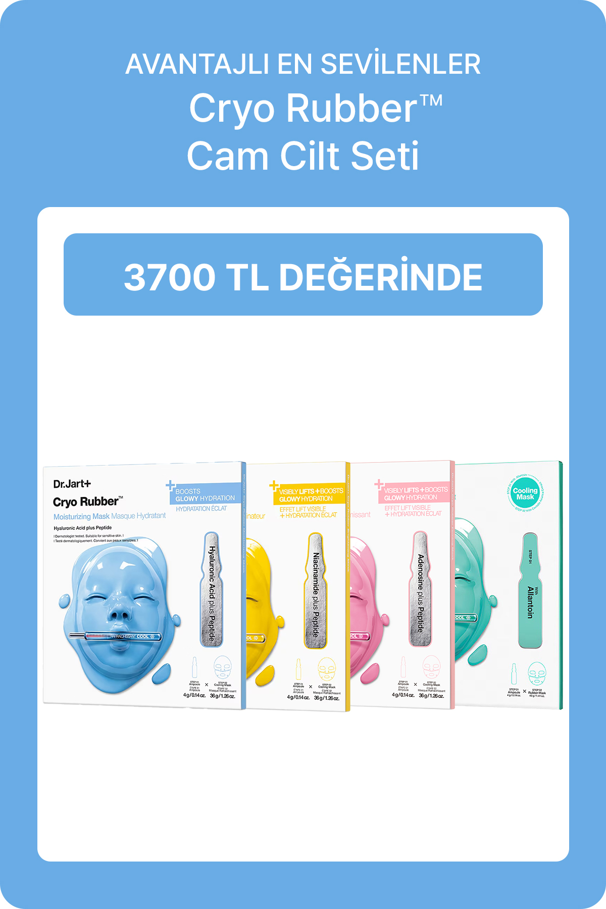 Dr.Jart+ Cryo Rubber Yüz Maskesi Seti | 4 Adet Maske