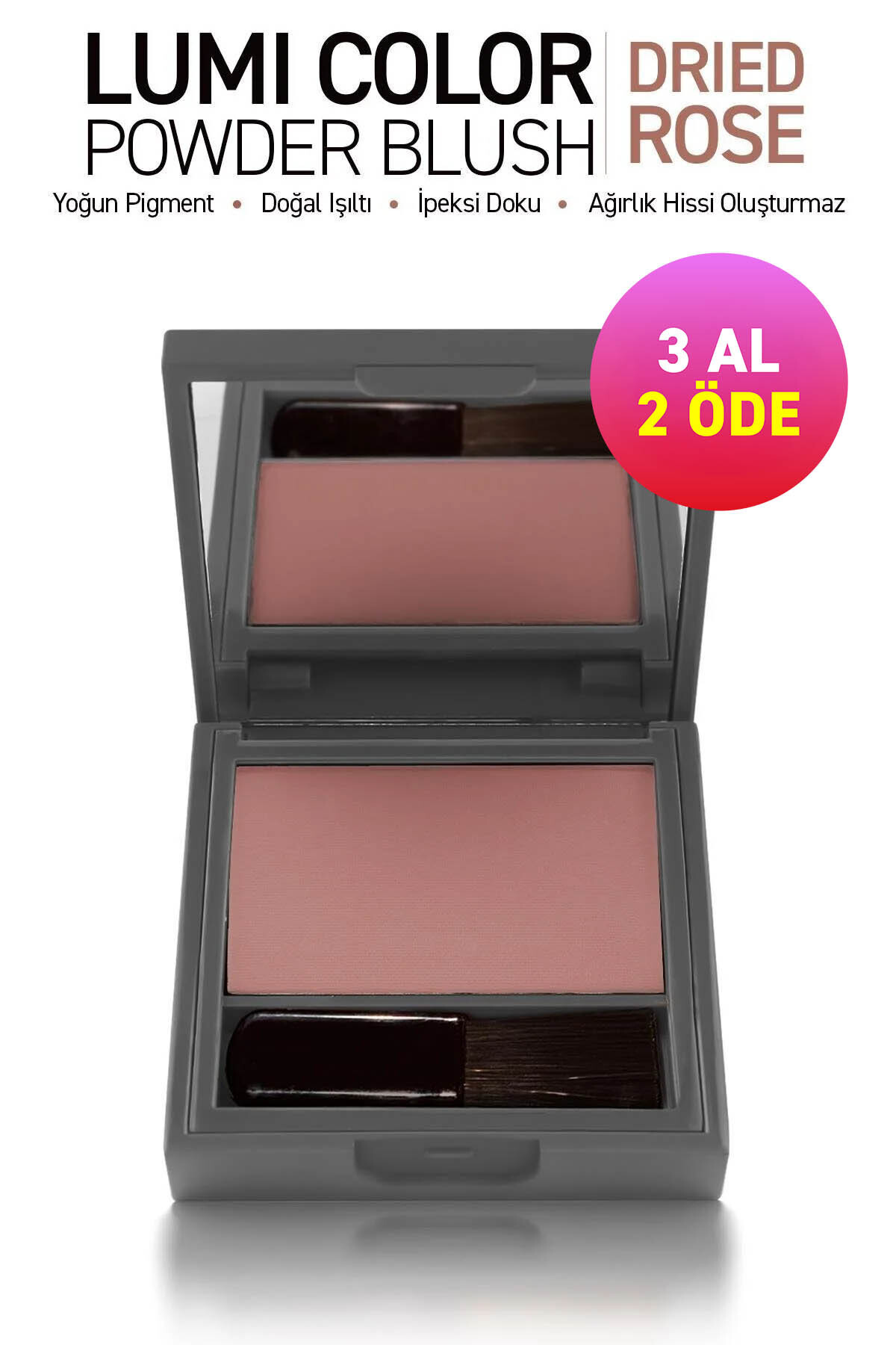 Alix Avien Yoğun Pigmentli Ultra İnce İpeksi Dokulu Pudra Allık - Lumi Color Powder Blush 153 Dried Rose
