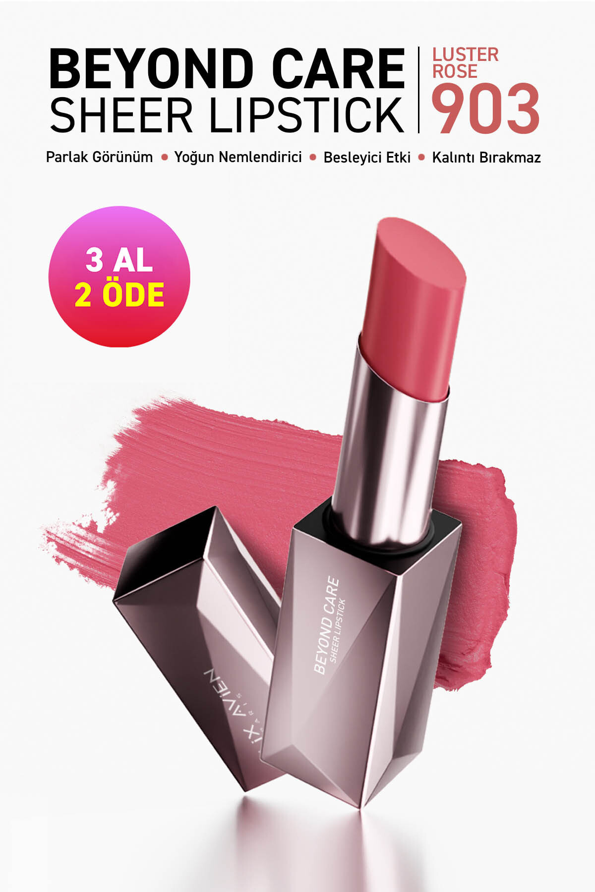 Alix Avien Beyond Care Sheer Lipstick 903 - Luster Rose - Yoğun Nemlendirici Besleyici Etki - Parlak Ruj