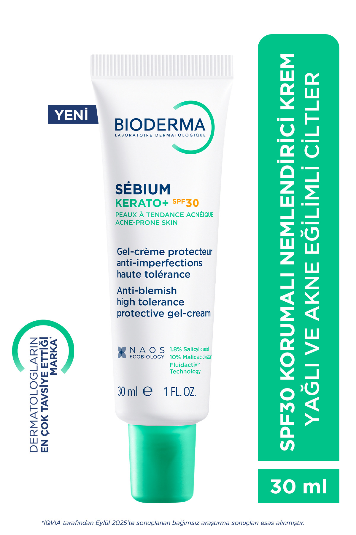 Bioderma Sebium Kerato+ SPF30 , Karşıtı AHA, Salisilik Asit İçeren Nemlendirici Krem 30ml