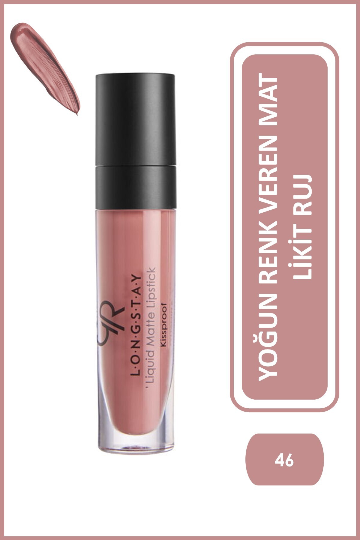 Golden Rose Longstay Liquid Matte Lipstick No: 46 - Bulaşmayan Kalıcı Likit Mat Ruj