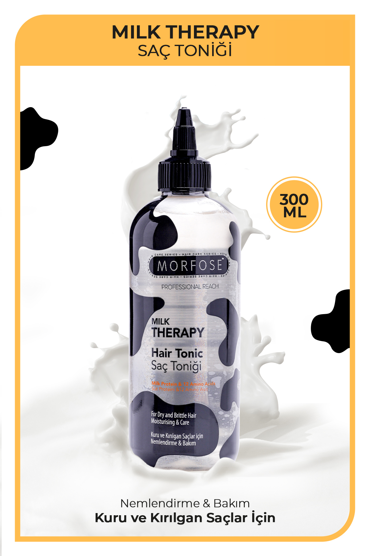 Morfose Milk Therapy Niacinamide ve Ceramide İçeren Nemlendirici Saç Bakım Toniği 300 ml