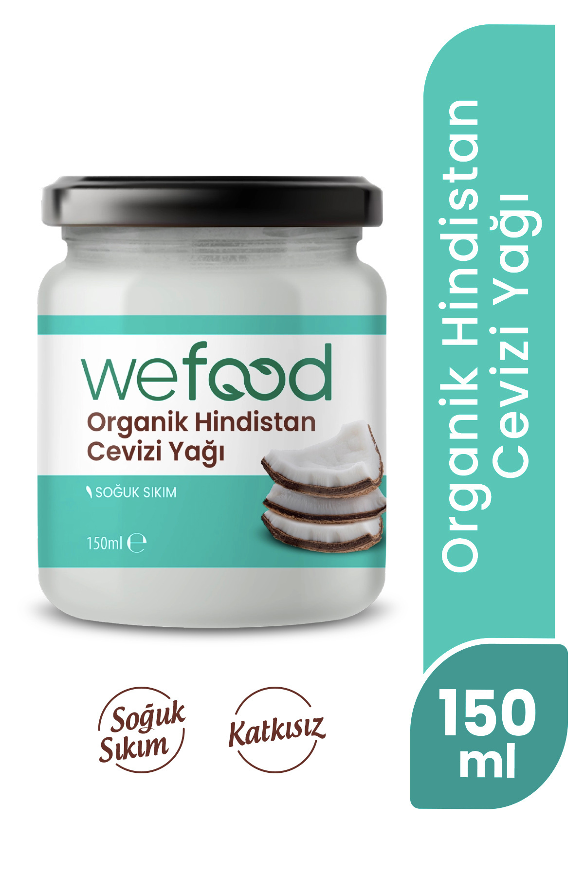 Wefood Organik Hindistan Cevizi Yağı 150 ml (Soğuk Sıkım)