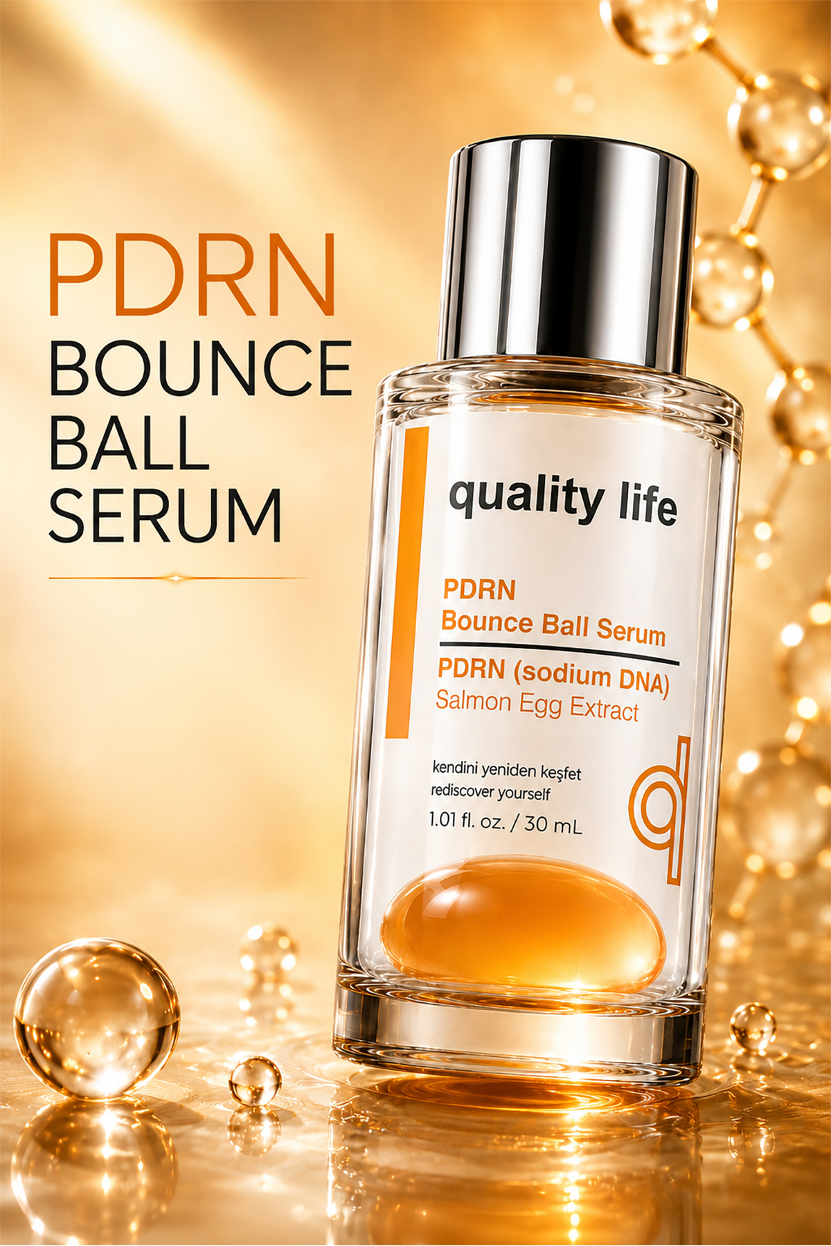 Quality Life PDRN Somon DNA Dual Bounce Ball Serum Çift Fazlı Lifting ve Cilt Gençleştirme Etkili Yüz Serumu