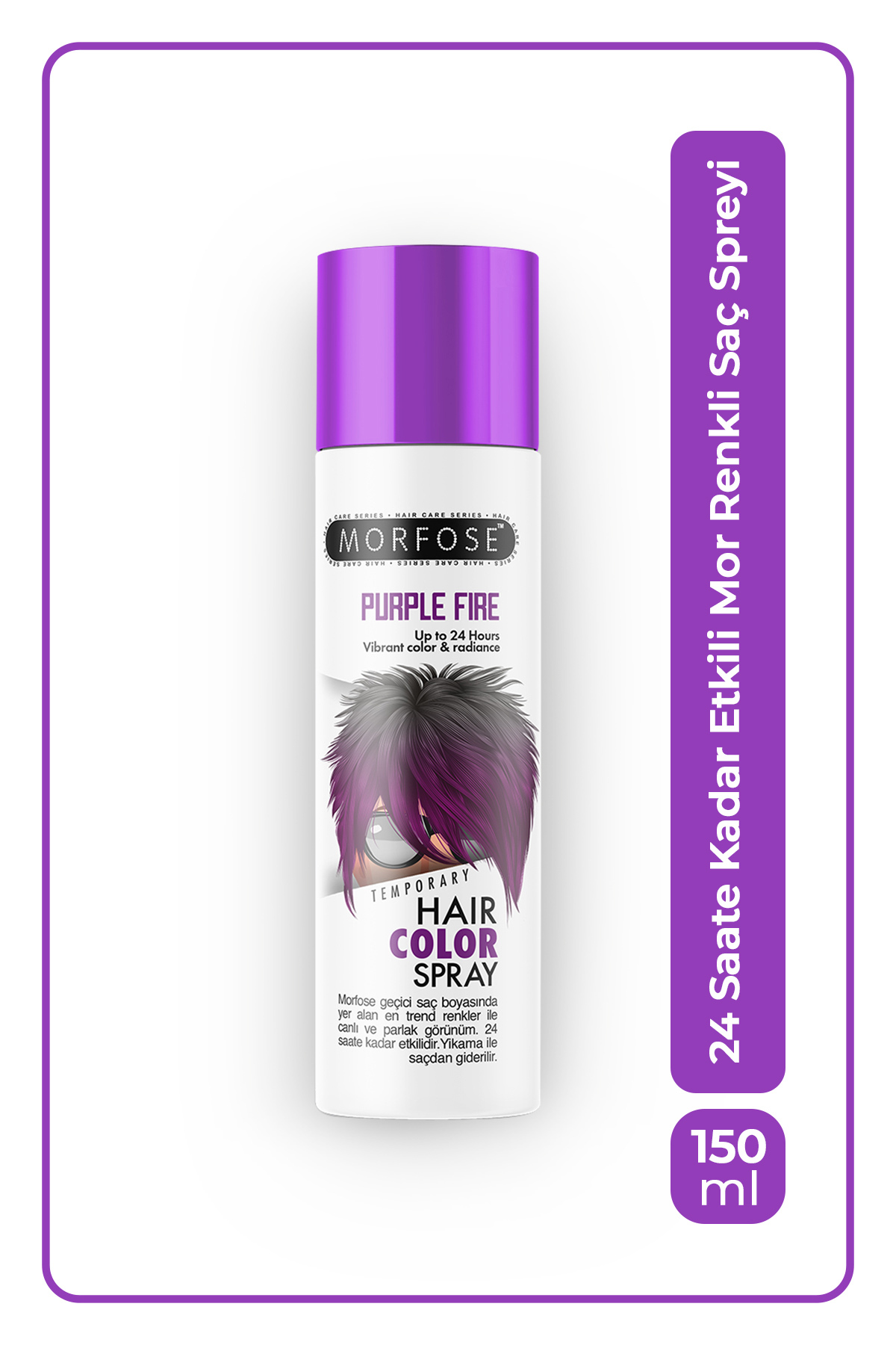 Morfose Mech 24 Saate Kadar Etkili Mor Renkli Saç Spreyi Purple Fire 150 ml