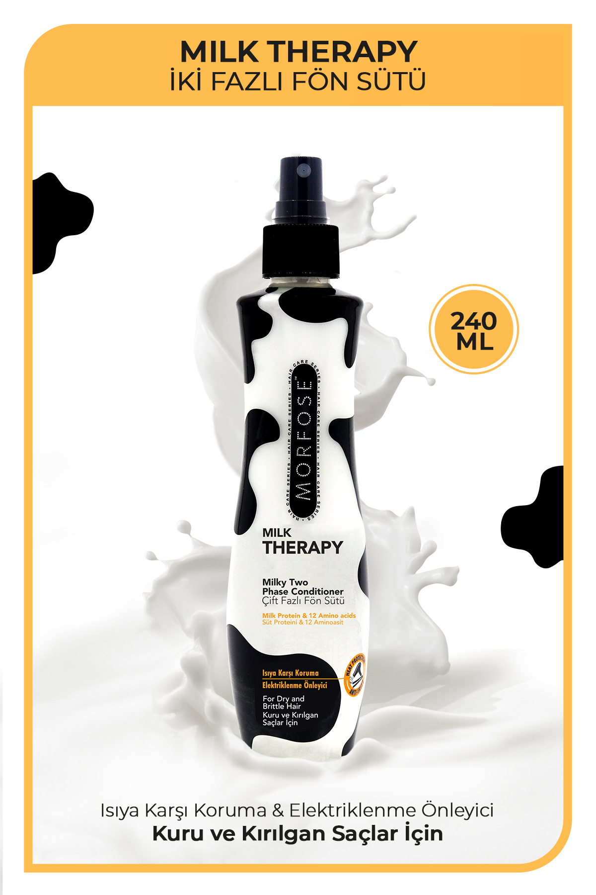 Morfose Milk Therapy Çift Fazlı Saç Bakım Fön Suyu 240 ML - Saç Dökülmesi Önleyici, Besleyici, Koruyucu Etki
