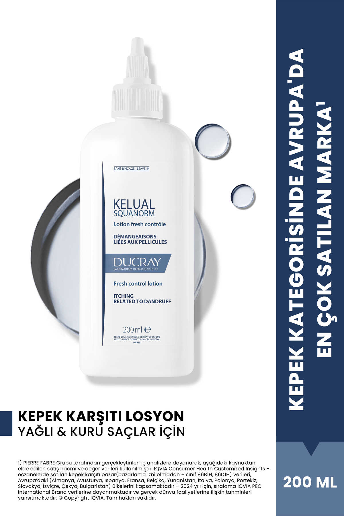 Ducray Kelual Squanorm Kepek Önleyici ve Kaşıntı Hissini Yatıştırıcı Losyon 200 ml
