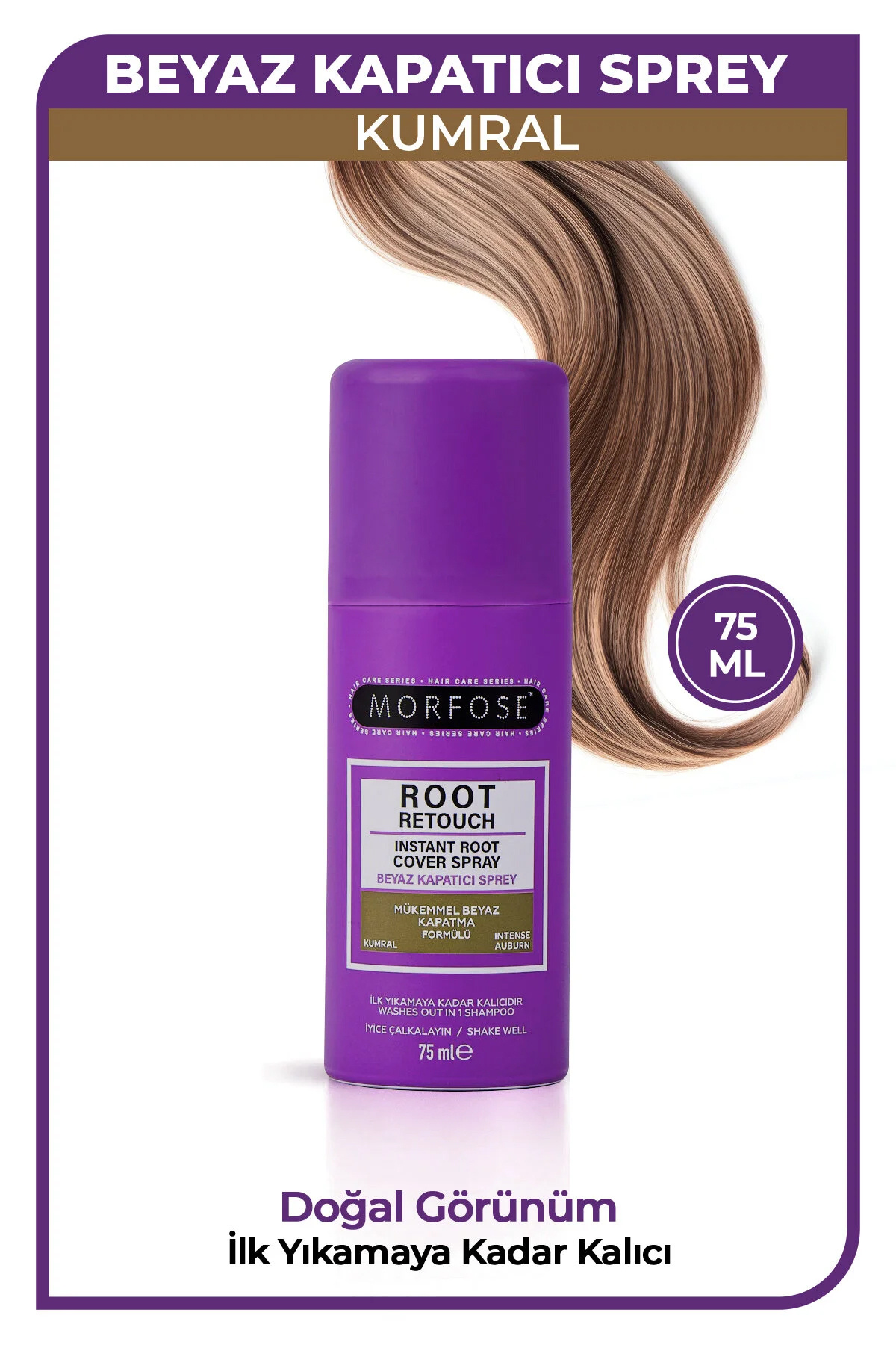 Morfose Beyaz Kapatıcı Sprey 75 ml Kumral Saçlar