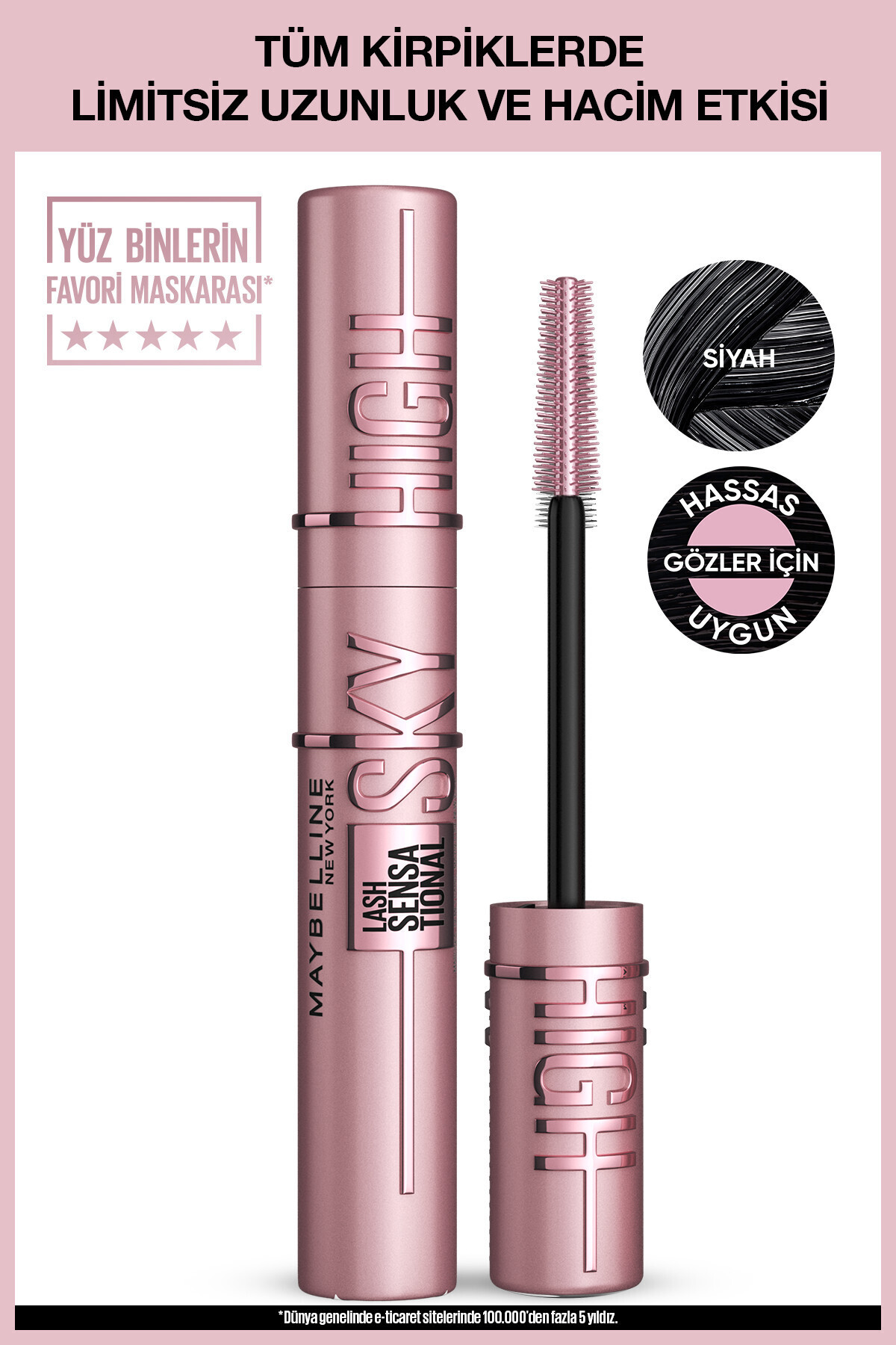 Maybelline New York Lash Sensational Sky High Maskara - Kirpiklerde Limitsiz Uzunluk ve Hacim Etkisi