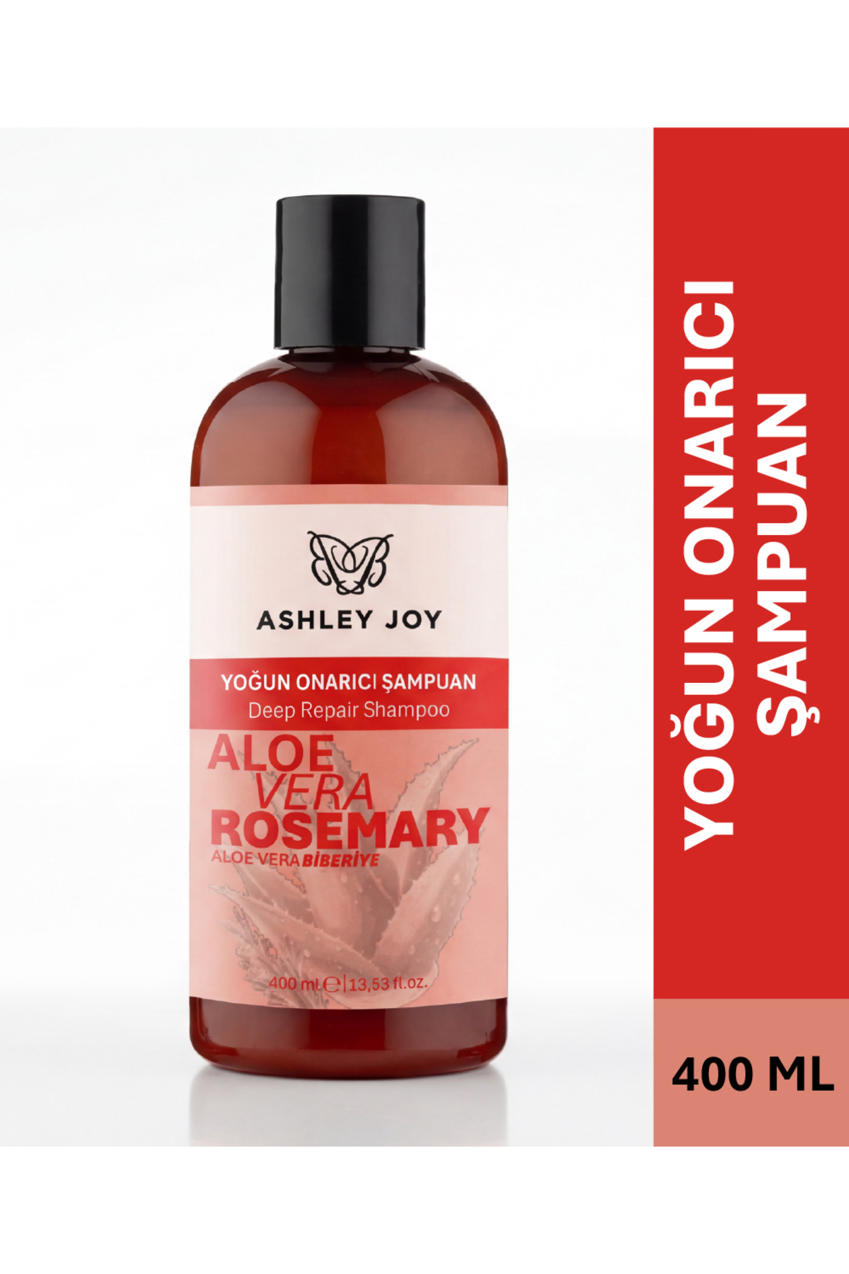 ASHLEY JOY Yıpranmış Saçlara Özel Biberiye İçeren Yoğun Onarıcı Şampuan 400 ml
