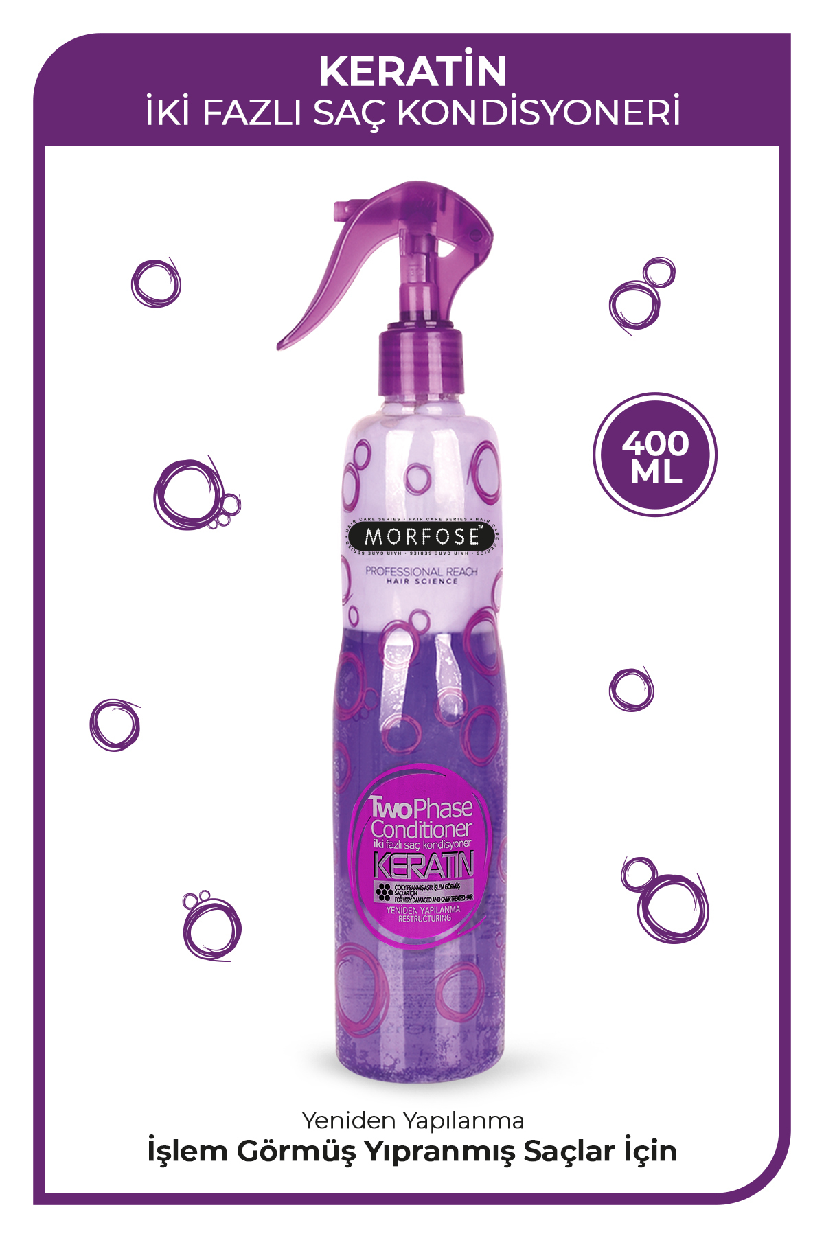 Morfose Çift Fazlı Keratin İçerikli Fön Suyu 400 ml
