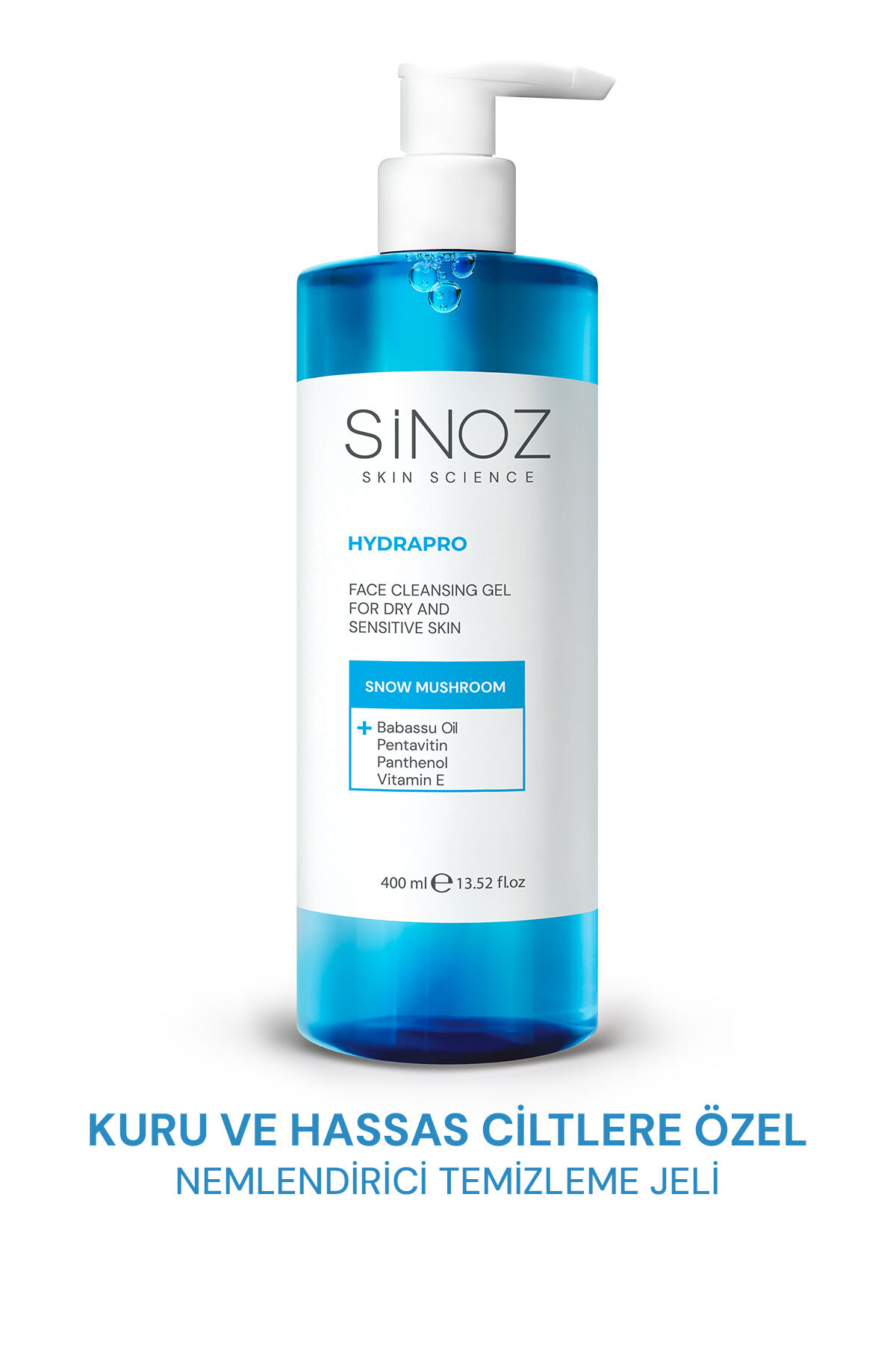 SİNOZ Hydrapro Kuru ve Hassas Ciltler İçin Nemlendiricili Yüz Temizleme Jeli 400 ml