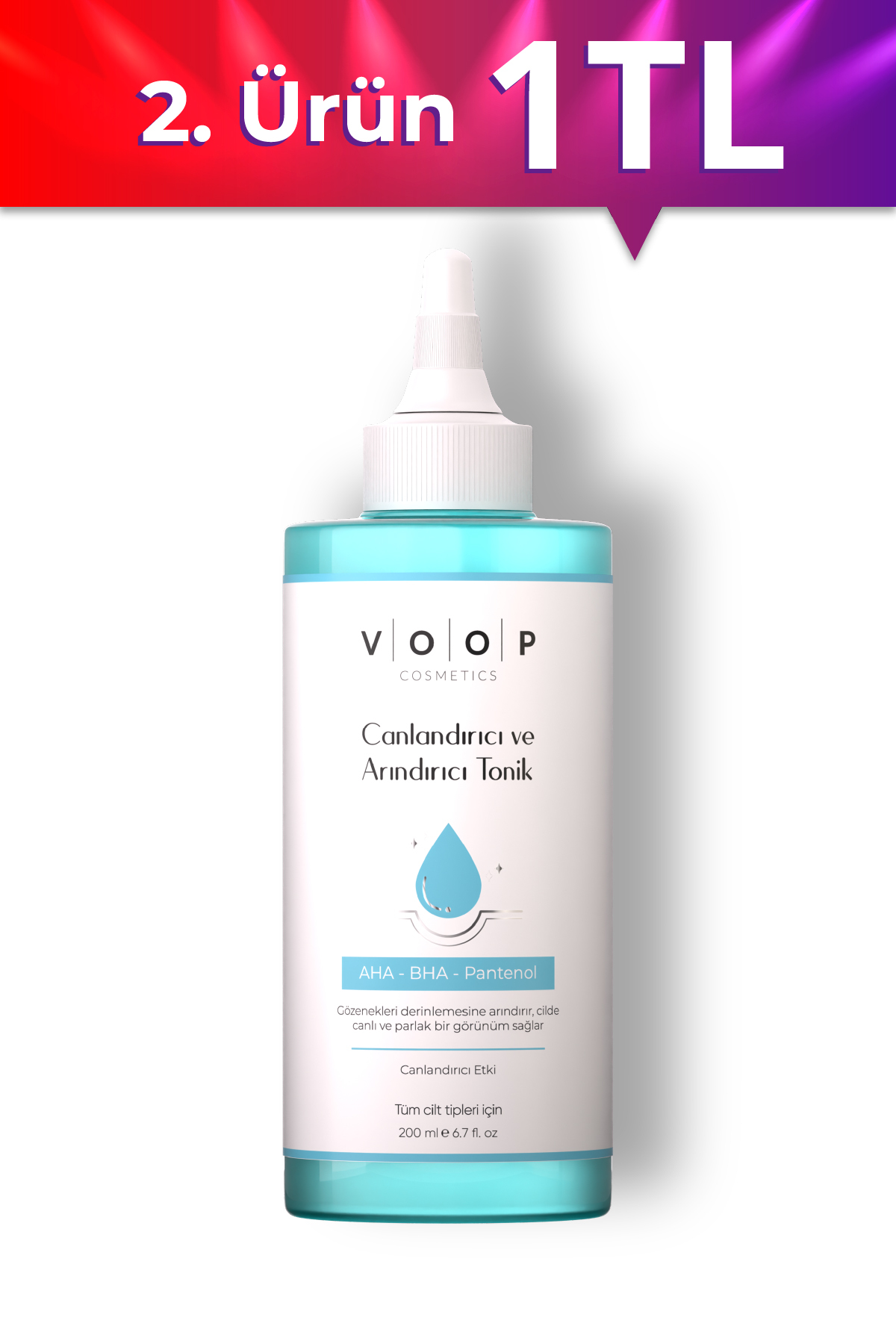 VOOP Gözenek Sıkılaştırıcı Canlandırıcı Arındırıcı Siyah Nokta Karşıt Glikolik Salisilik Asit Tonik 200ml