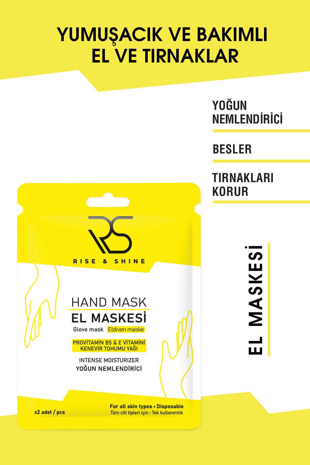 Rise & Shine Nemlendirici El Maskesi