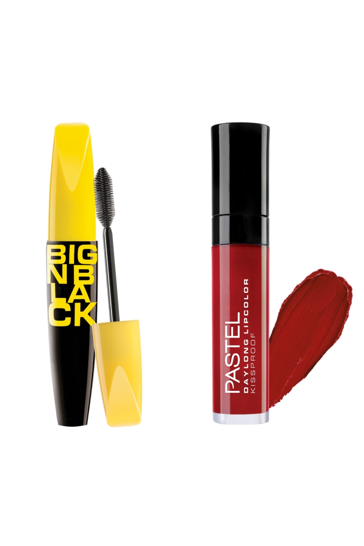Pastel Big N Black Mascara - Maskara + Daylong Lipcolor Kissproof - Likit Mat Ruj 09