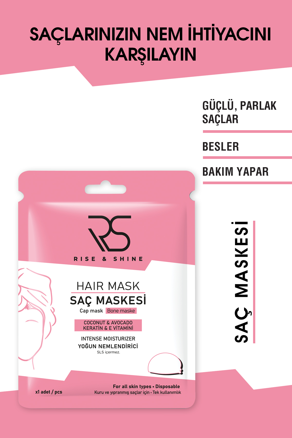 Rise & Shine Genel Saç Bakım Onarım Bonesi